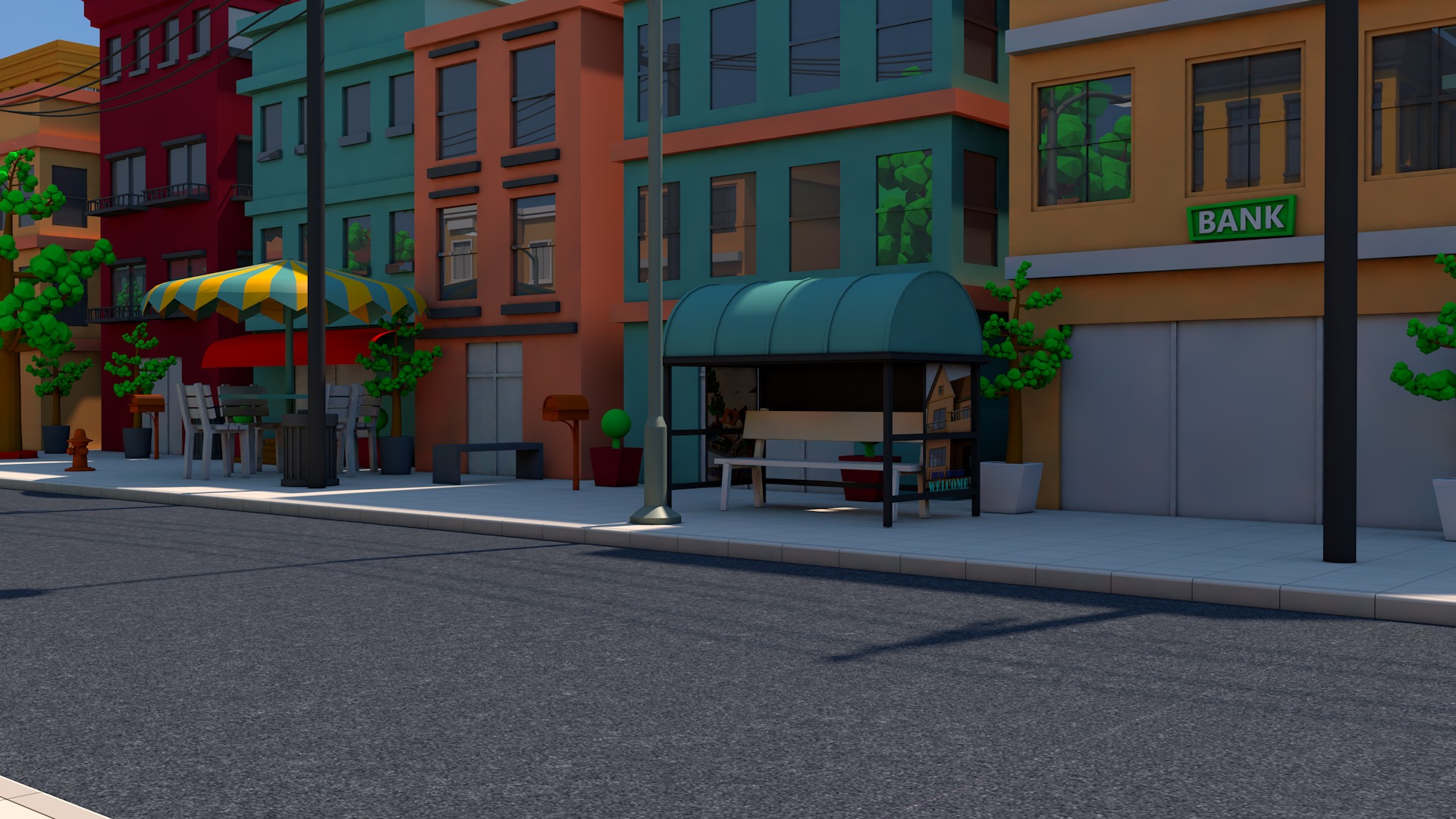 Cartoon Town 3D model_11