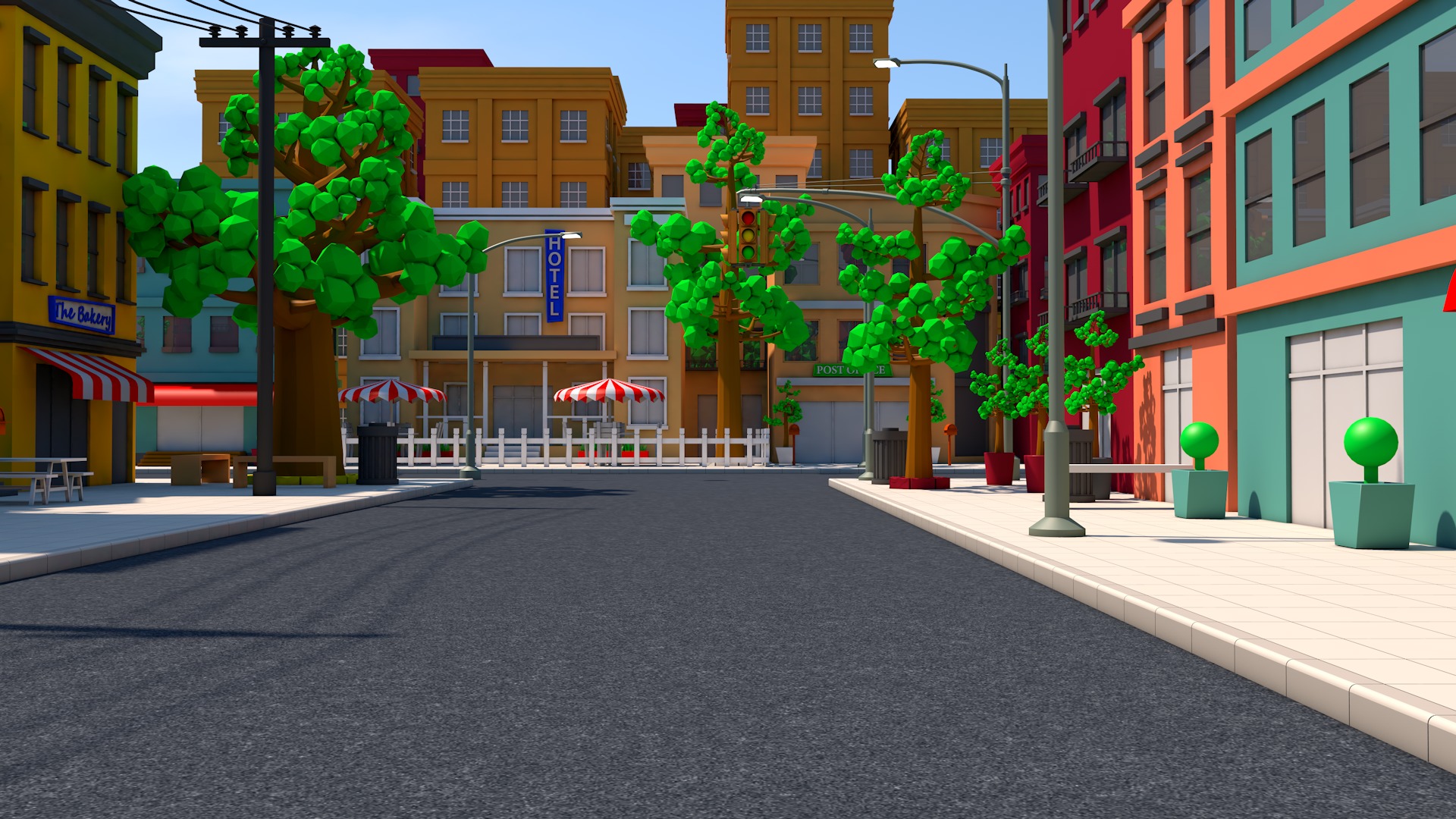 Cartoon Town 3D model_1