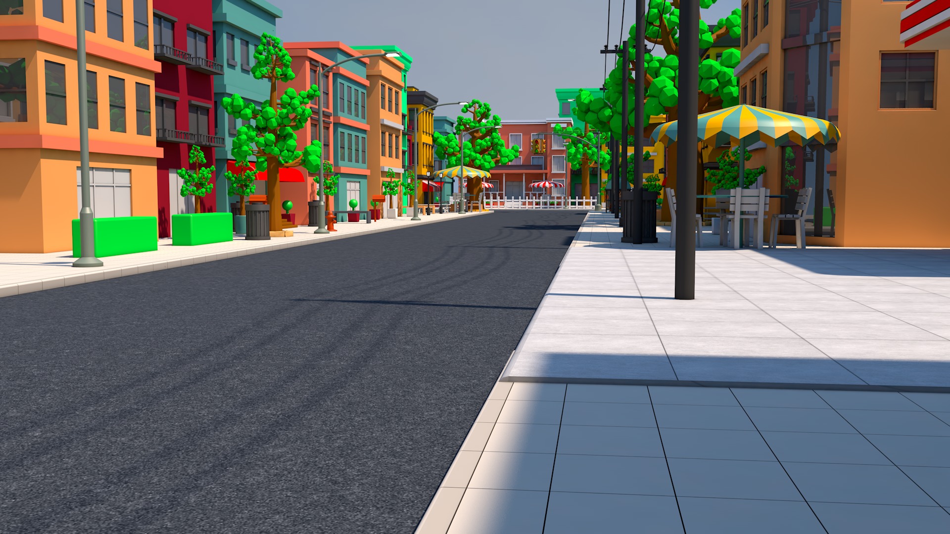 Cartoon Town 3D model_5
