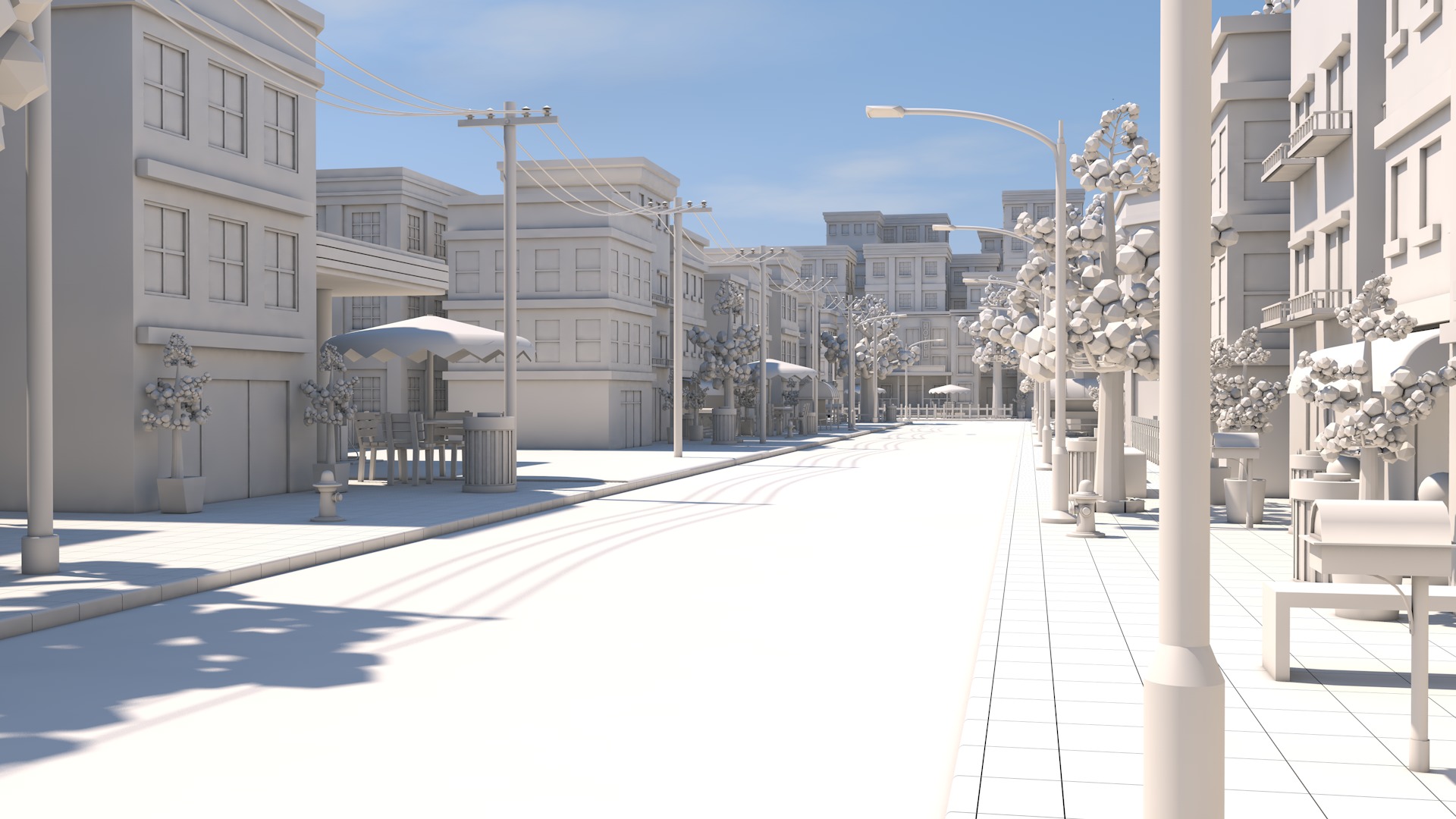 Cartoon Town 3D model_25