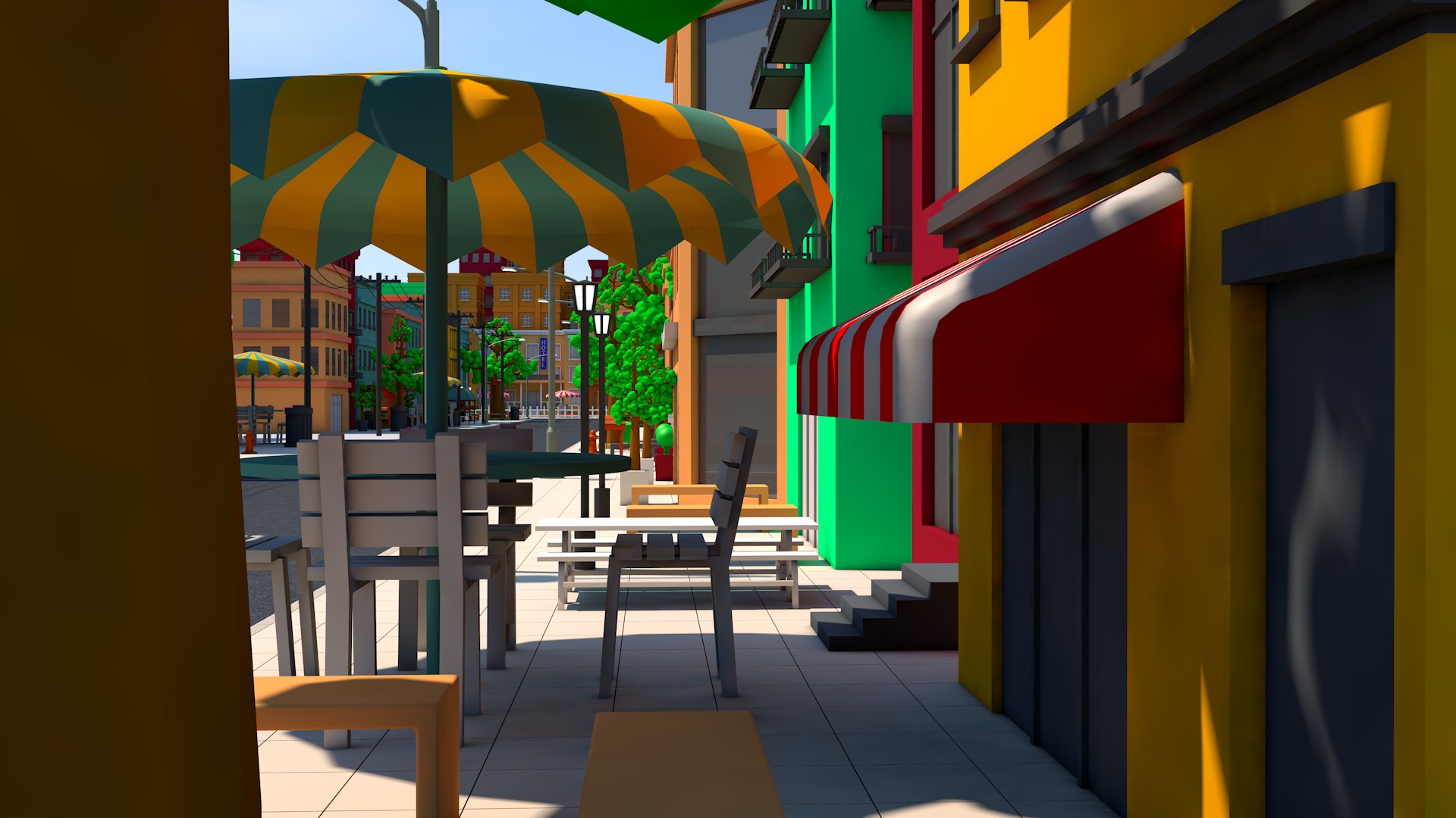 Cartoon Town 3D model_8