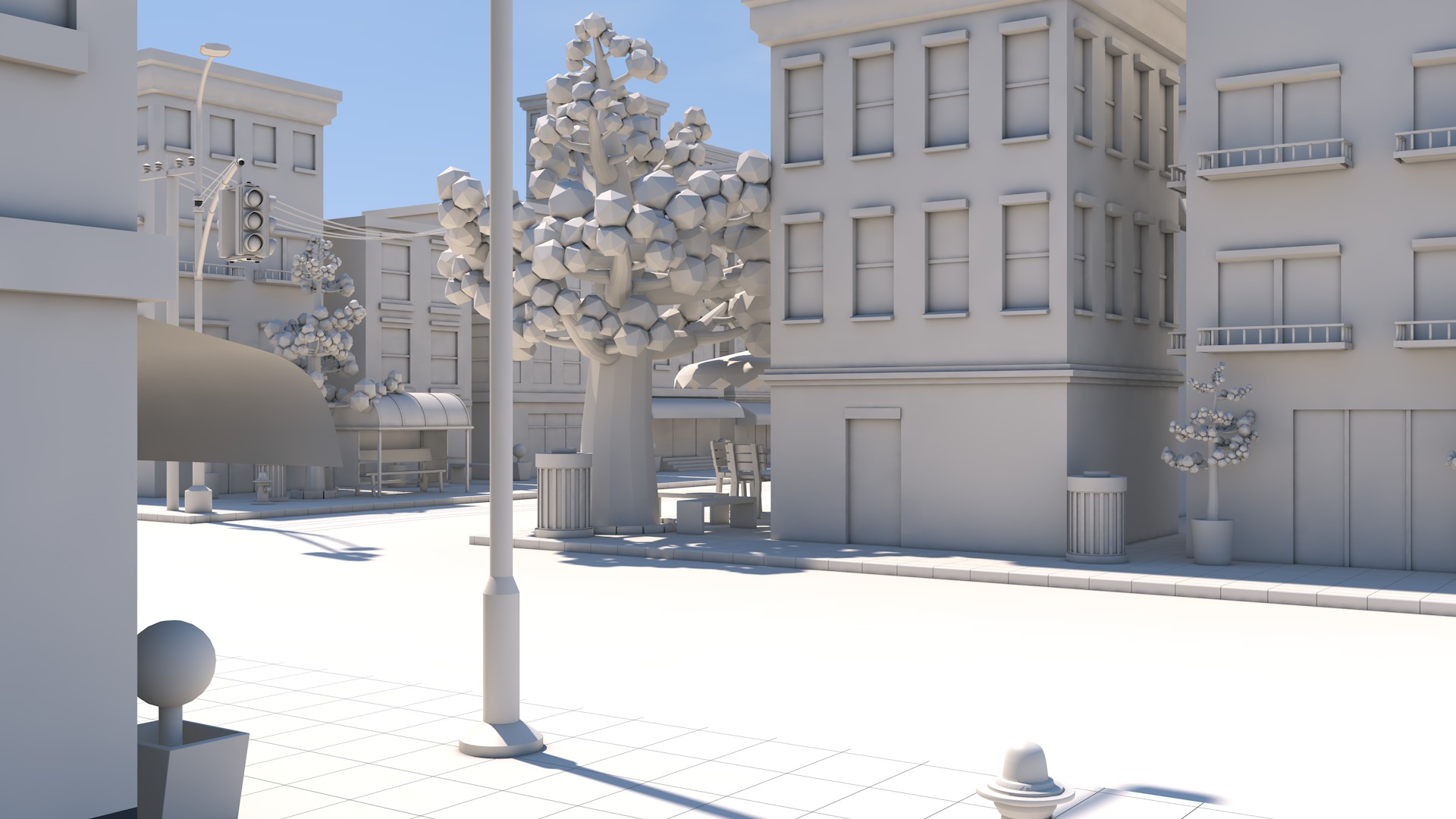 Cartoon Town 3D model_26