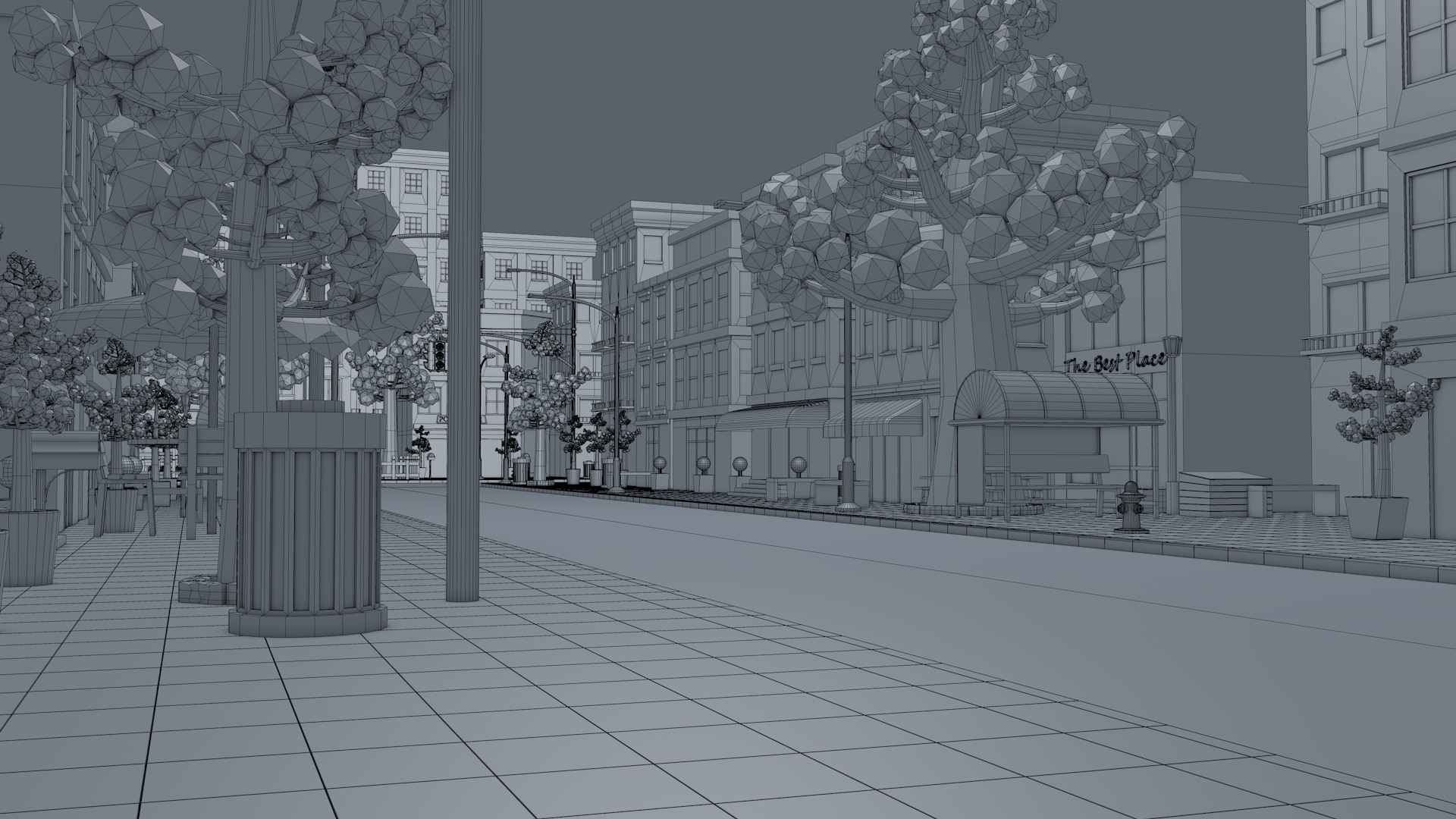 Cartoon Town 3D model_24