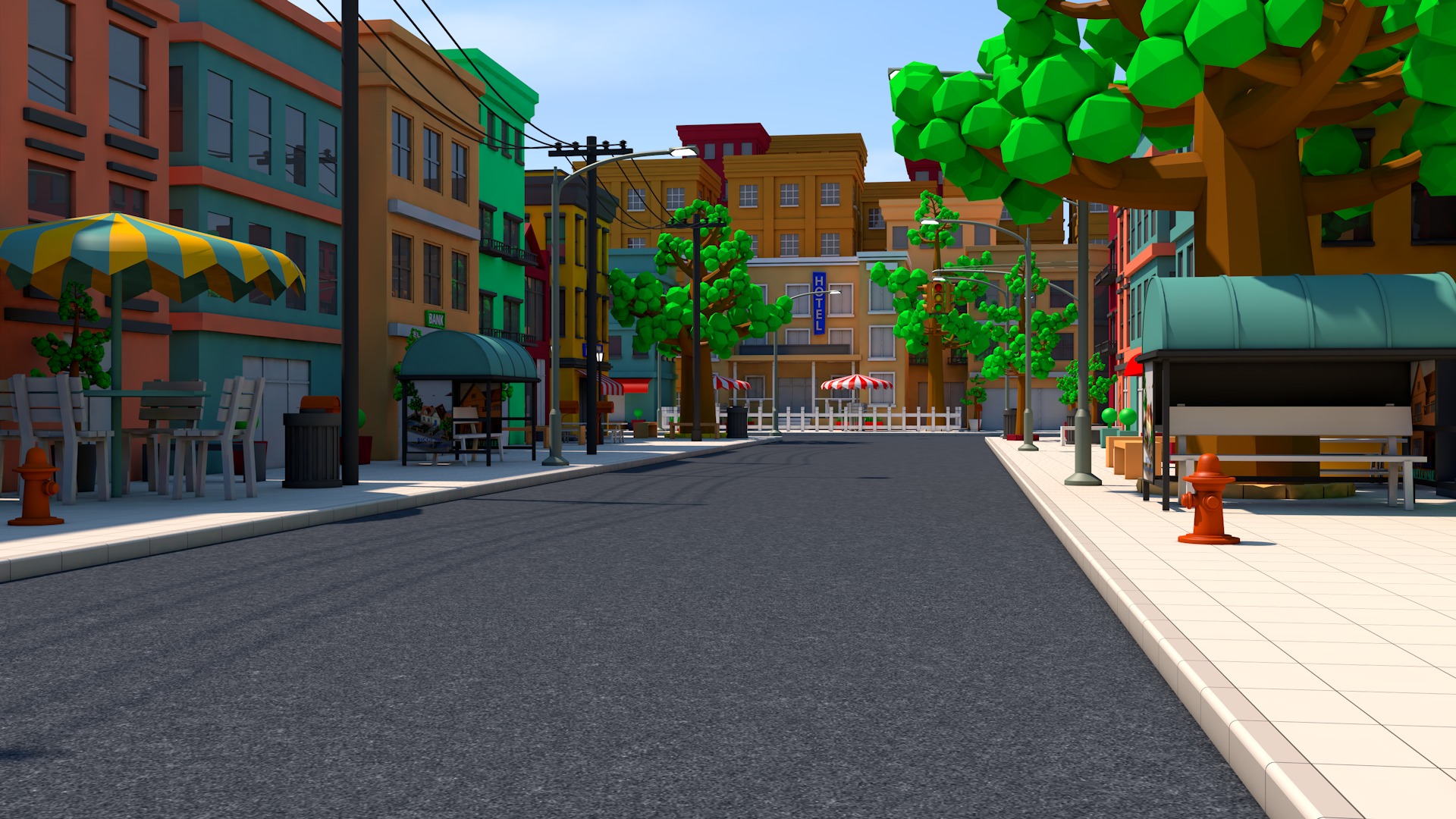 Cartoon Town 3D model_12