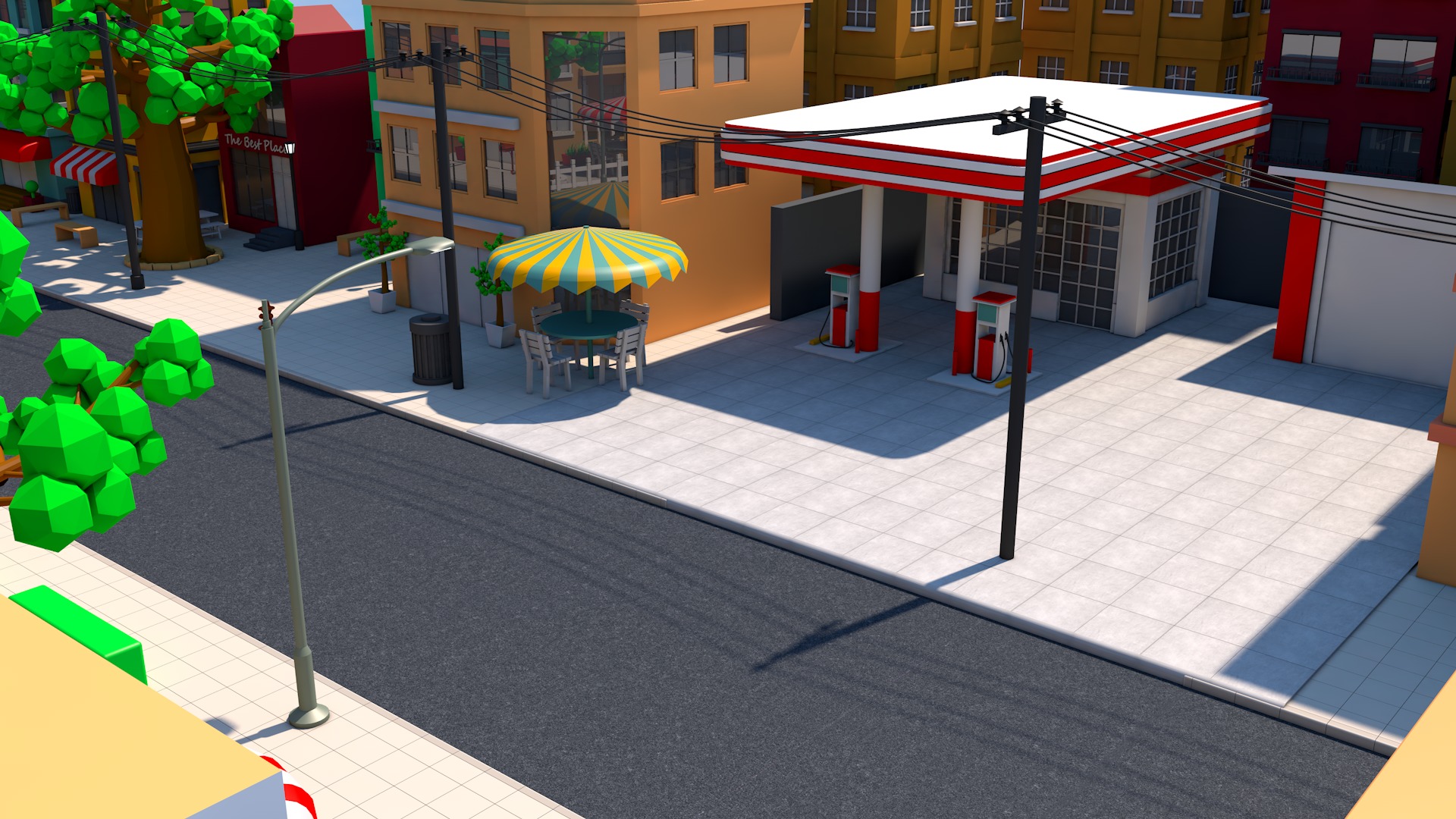 Cartoon Town 3D model_2