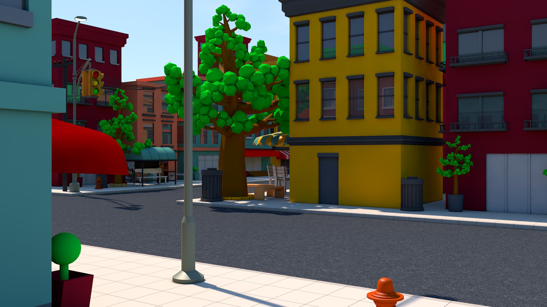 Cartoon Town 3D model_16