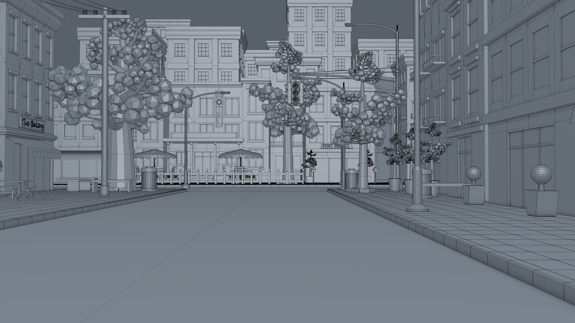 Cartoon Town 3D model_21