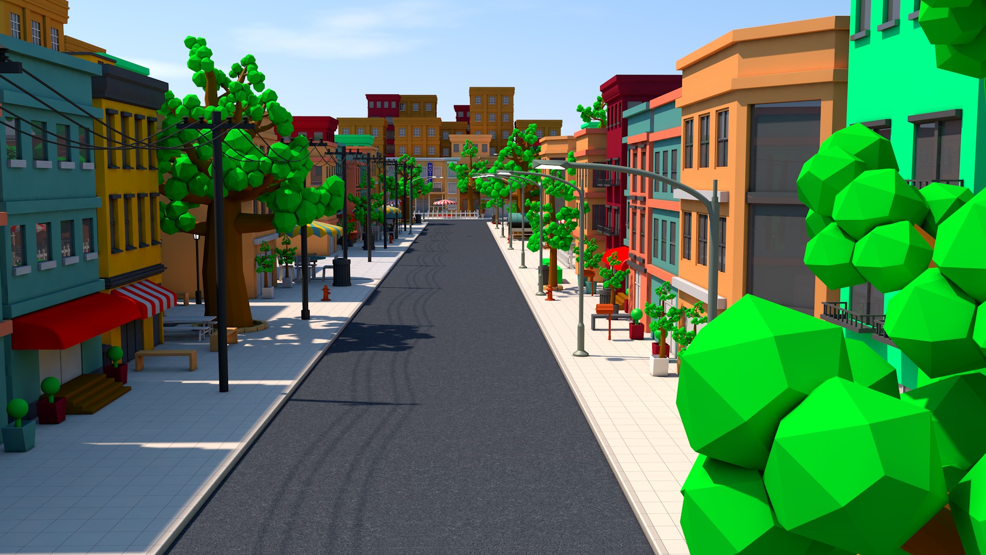 Cartoon Town 3D model_7