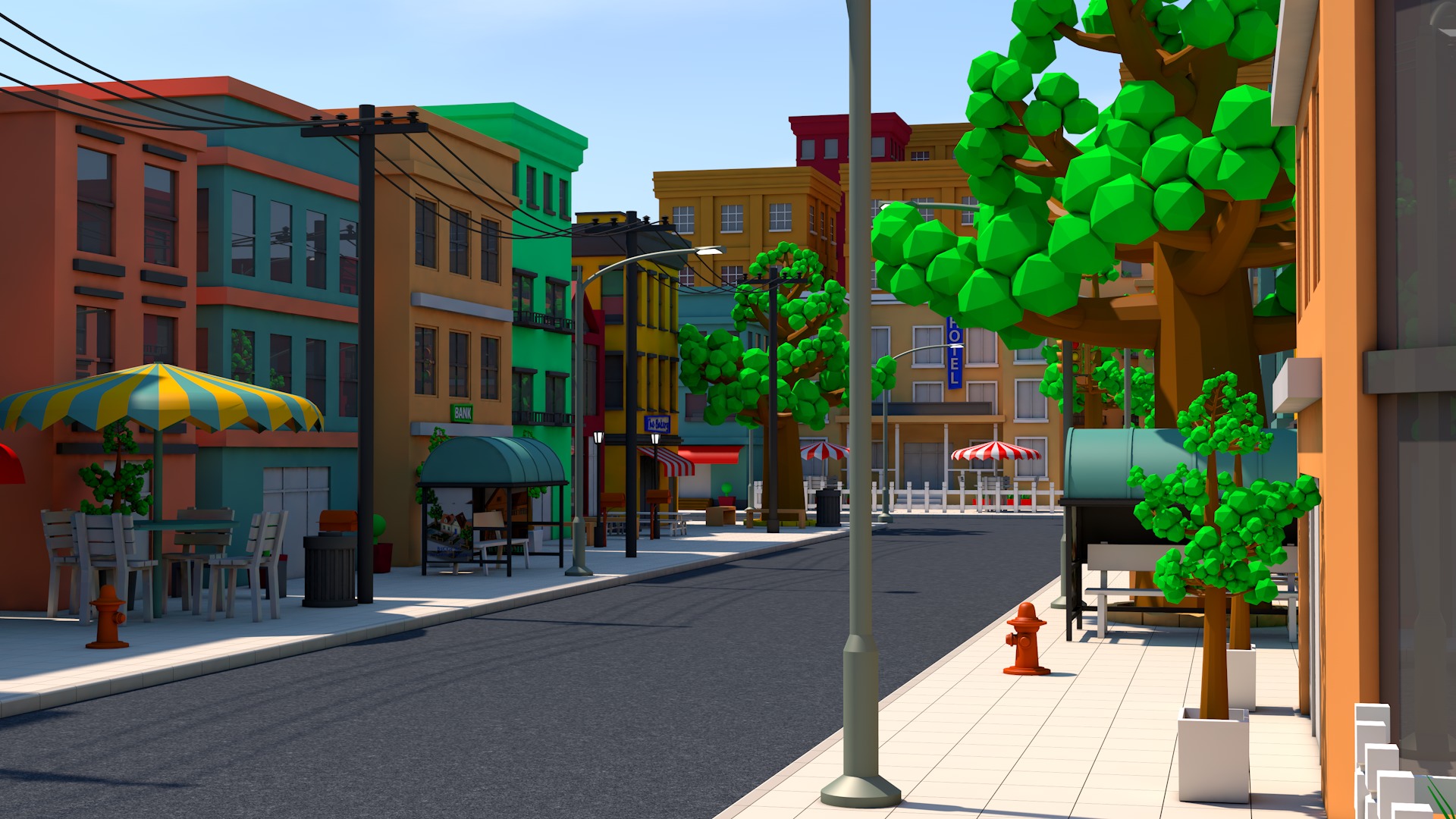 Cartoon Town 3D model_20