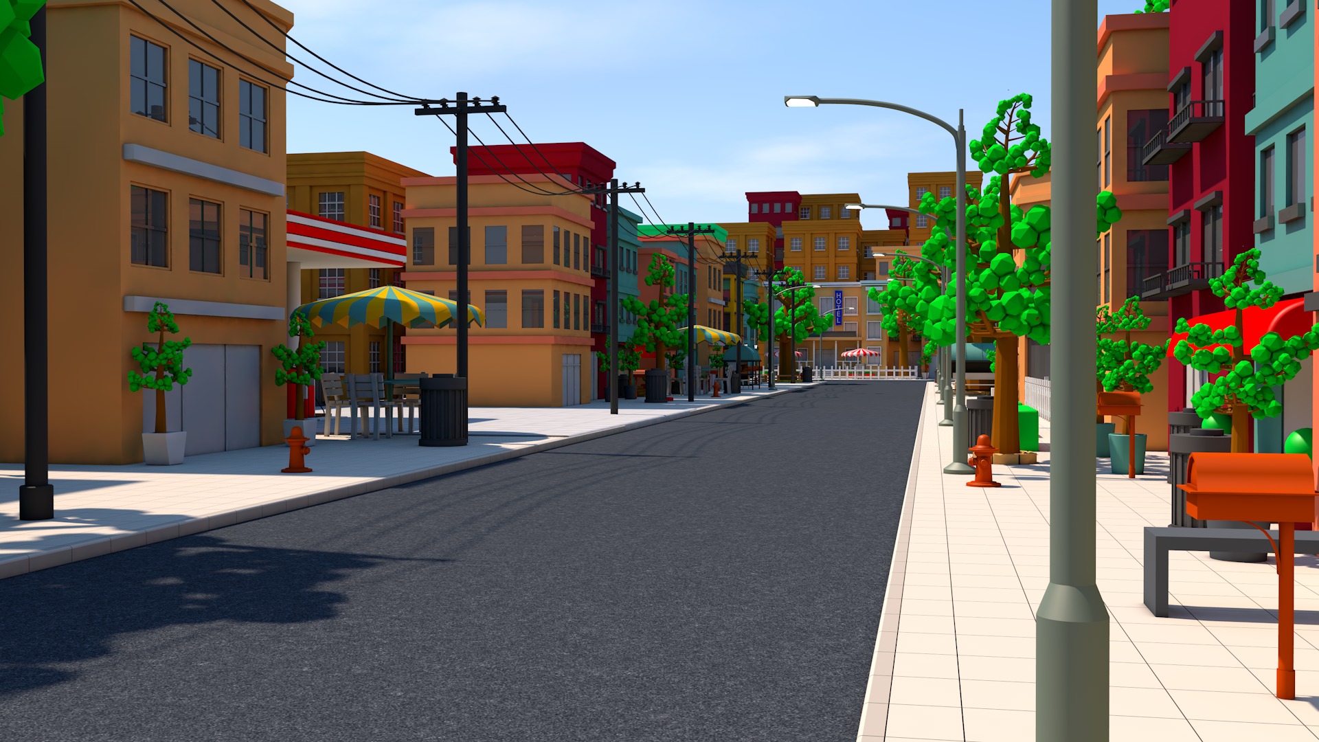 Cartoon Town 3D model_13