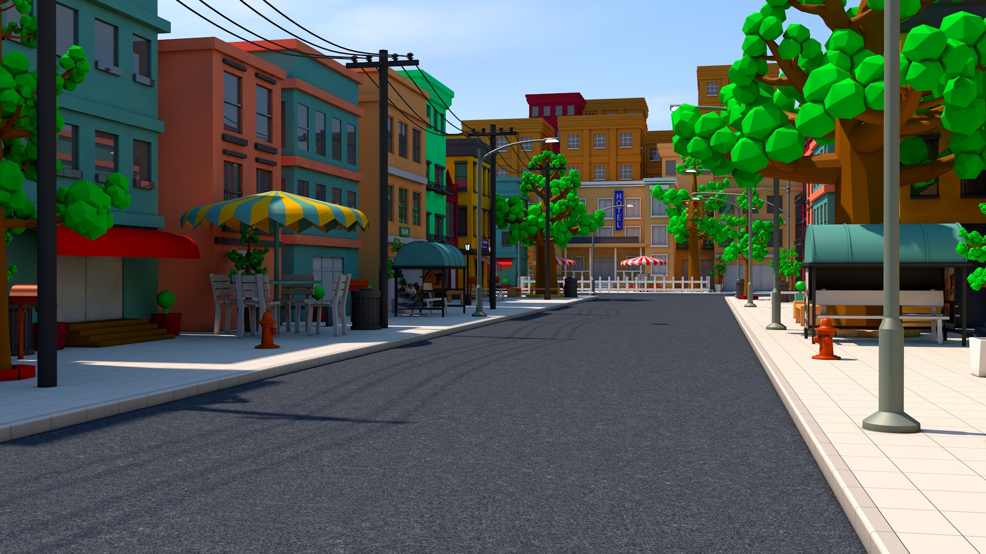Cartoon Town 3D model_19
