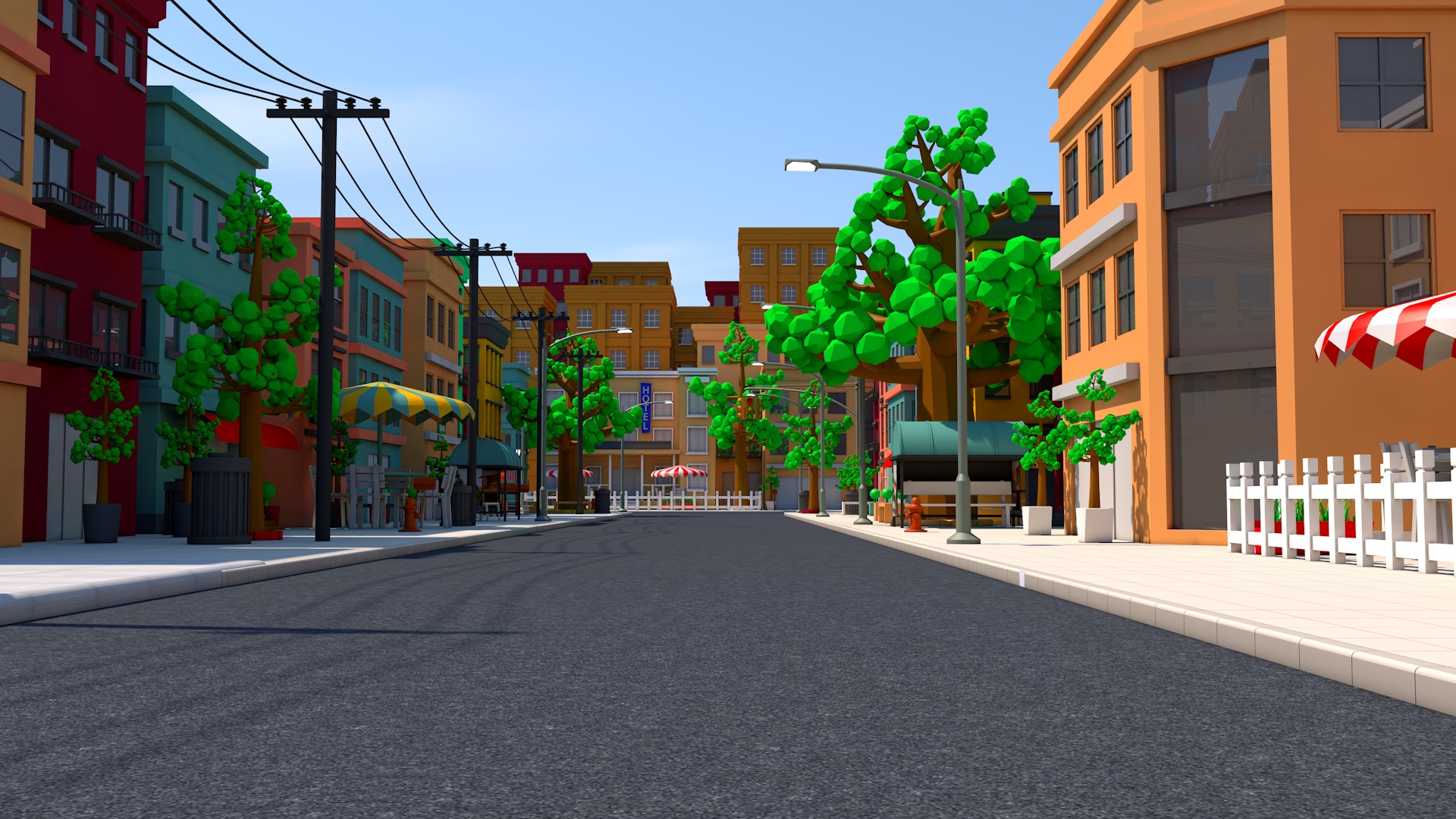 Cartoon Town 3D model_6