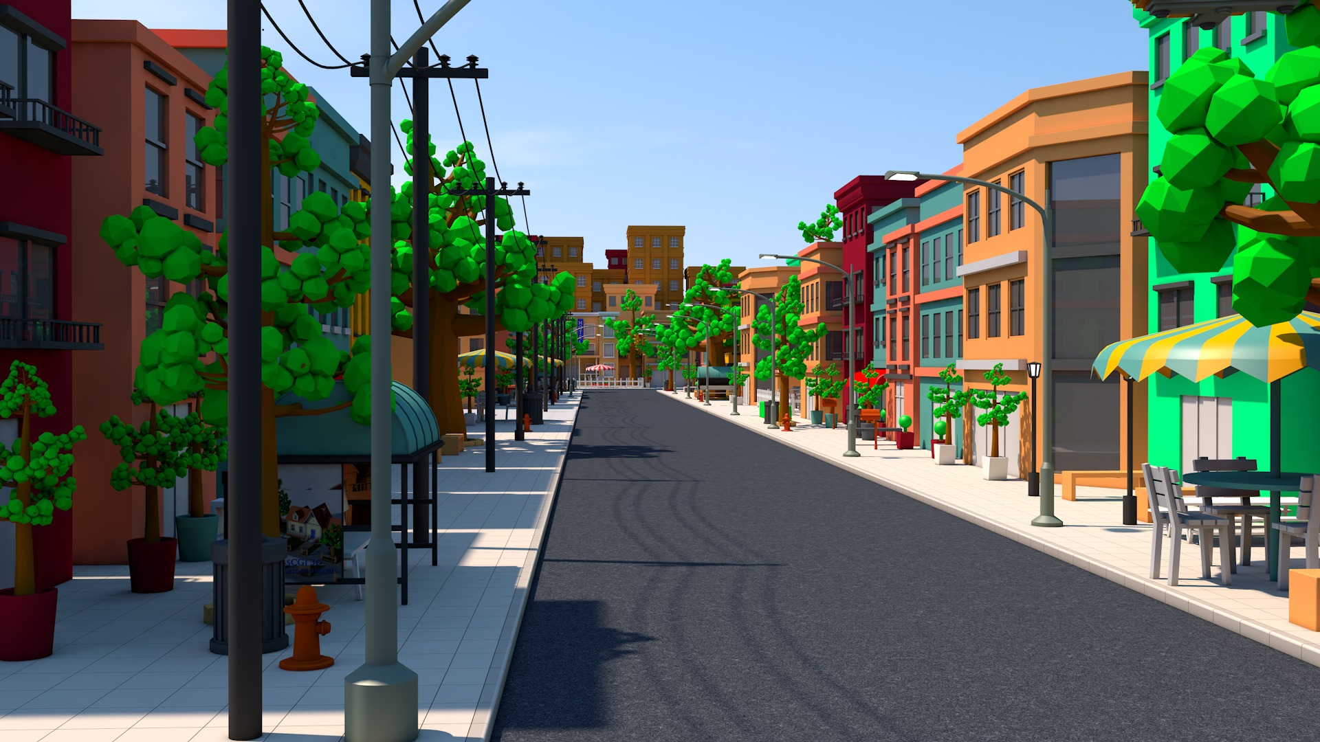 Cartoon Town 3D model_9