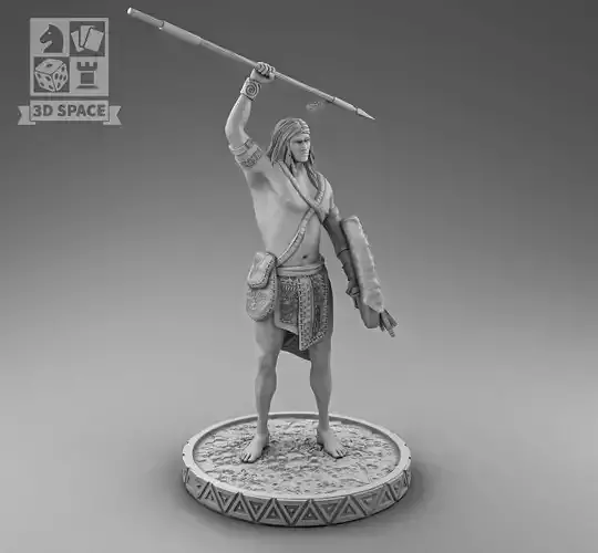 A warrior with a spear 3D print model