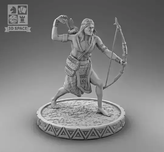 A warrior with a bow 3D print model