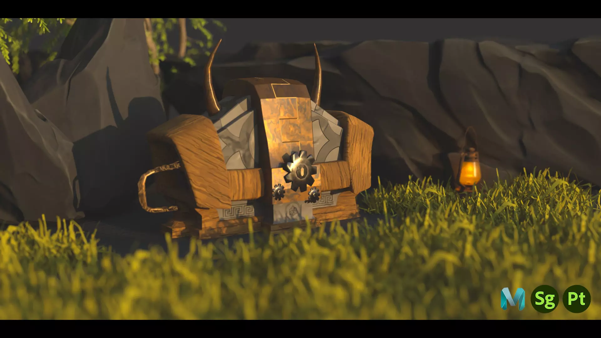 Game-ready Stylized Treasure Box Low-poly Low-poly 3D model