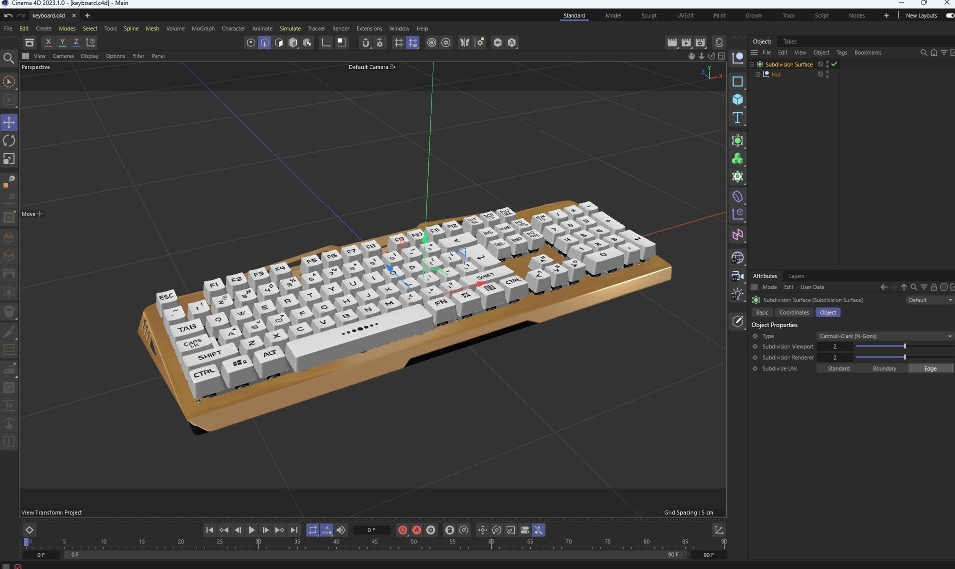 Mechanical Keyboard Low-poly 3D model_13