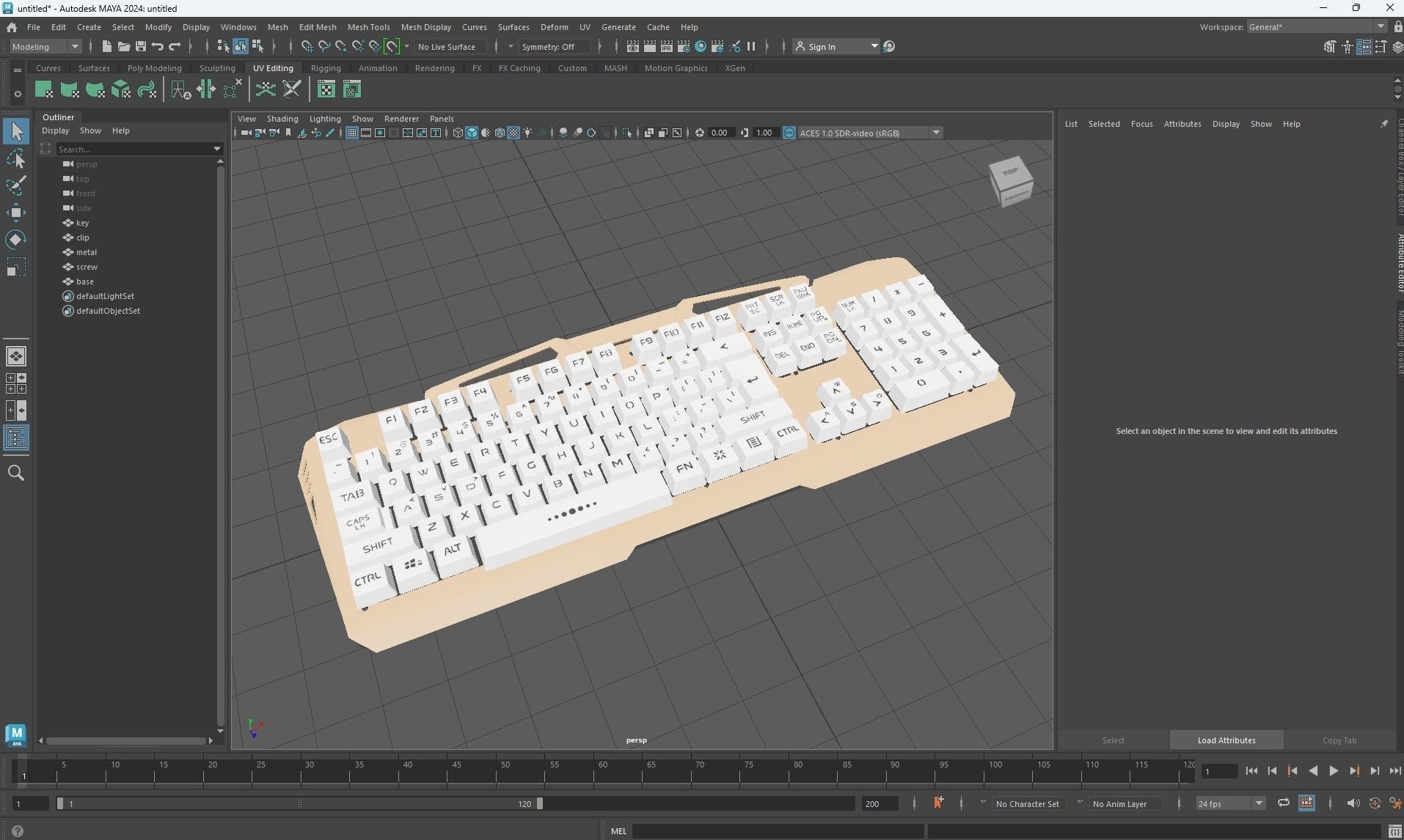 Mechanical Keyboard Low-poly 3D model_19