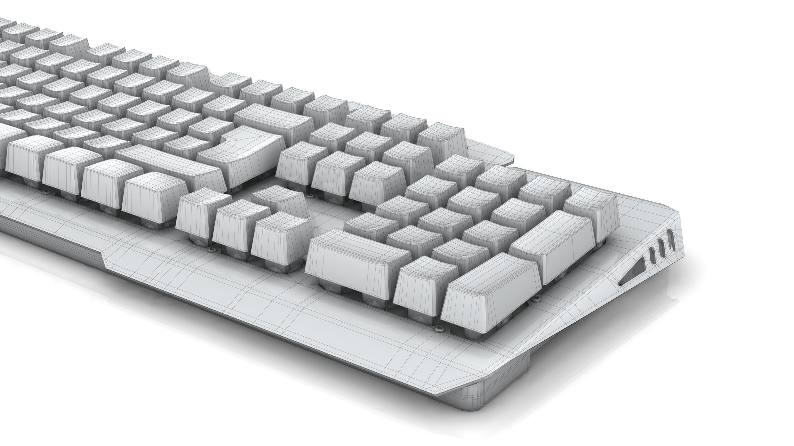 Mechanical Keyboard Low-poly 3D model_10