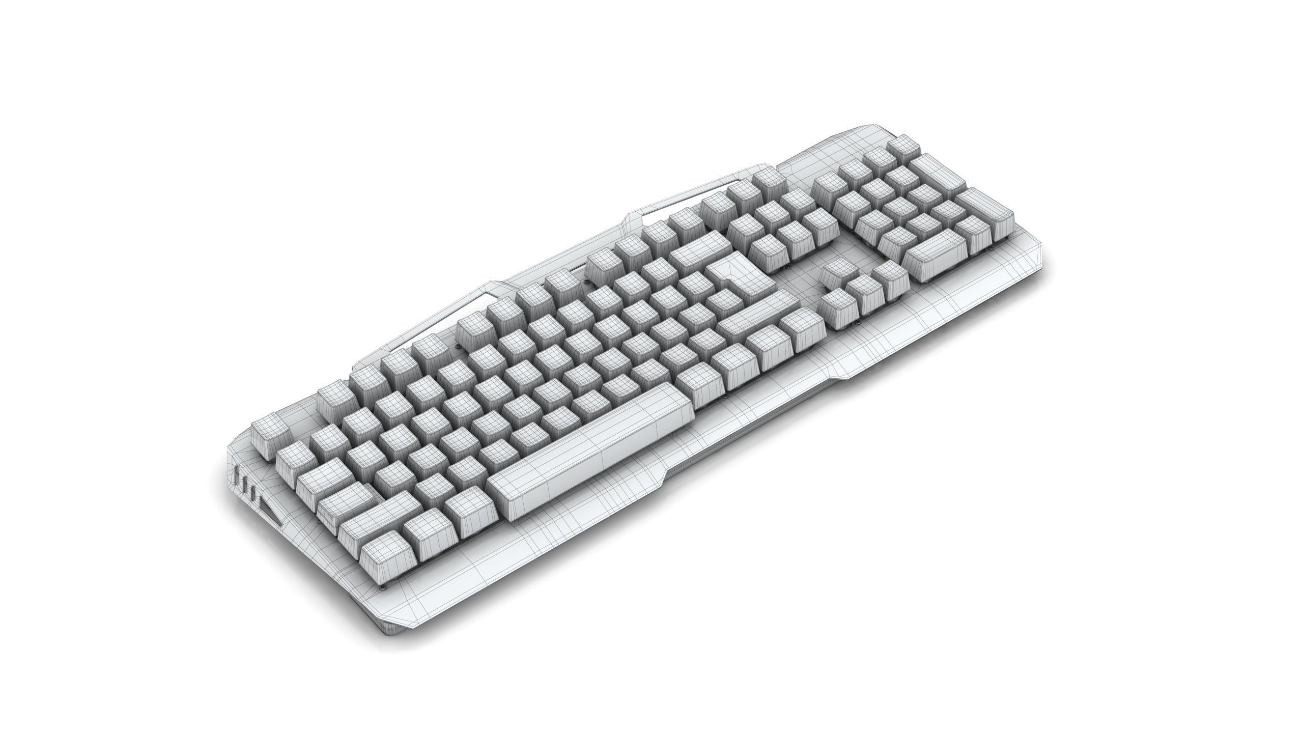 Mechanical Keyboard Low-poly 3D model_7