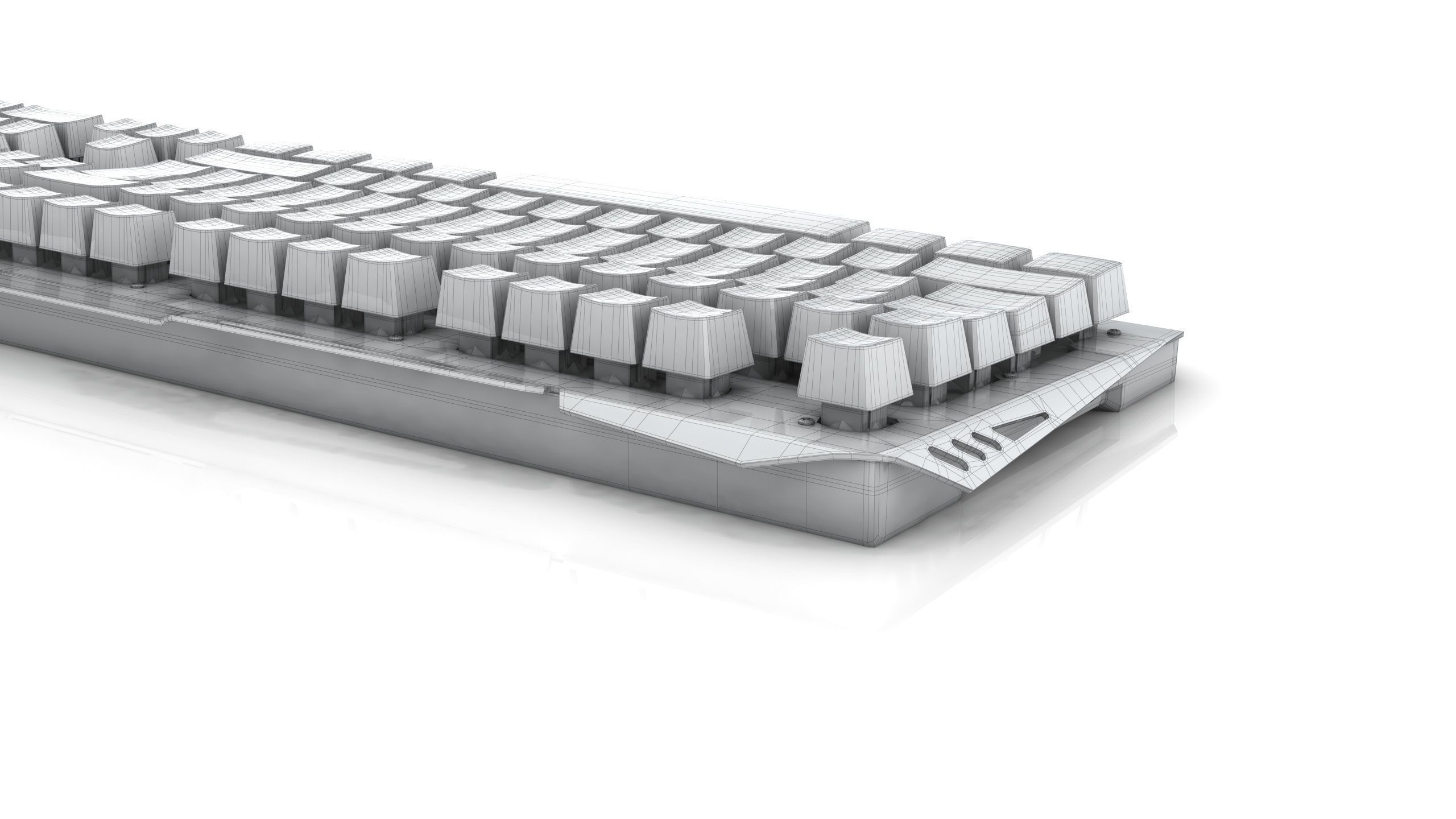 Mechanical Keyboard Low-poly 3D model_11