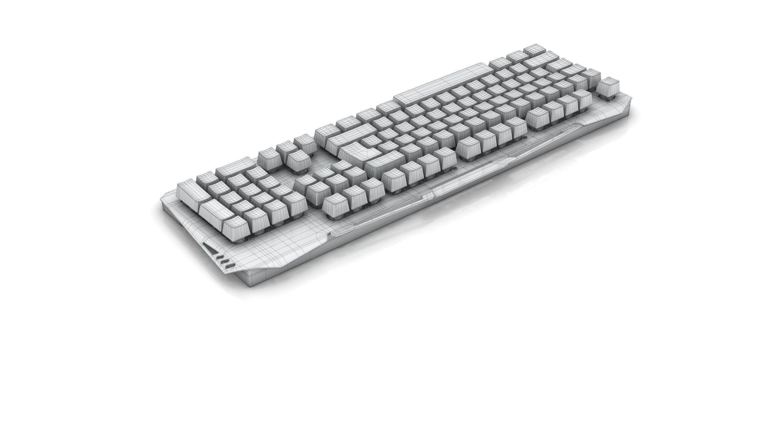 Mechanical Keyboard Low-poly 3D model_9