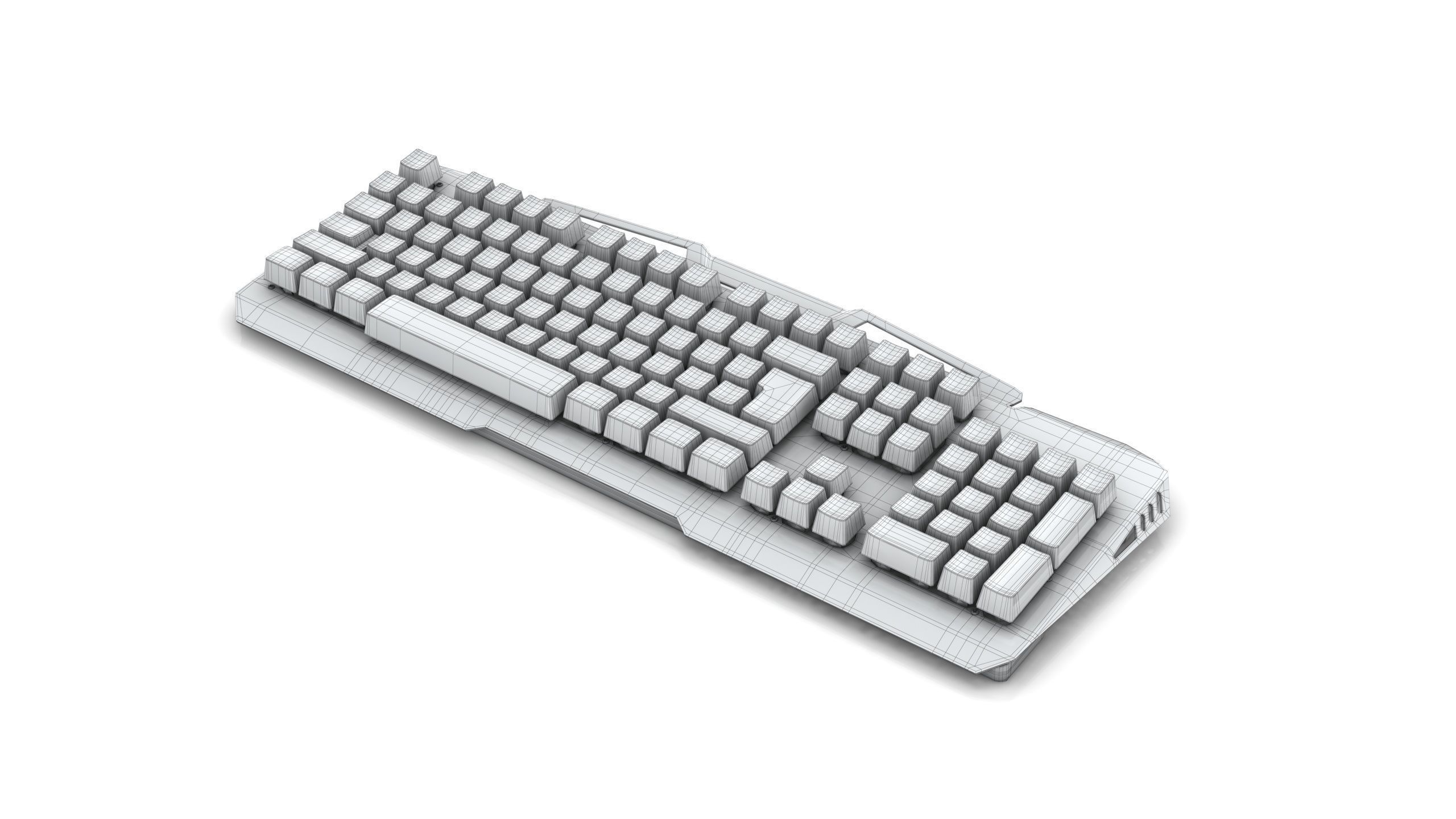 Mechanical Keyboard Low-poly 3D model_8