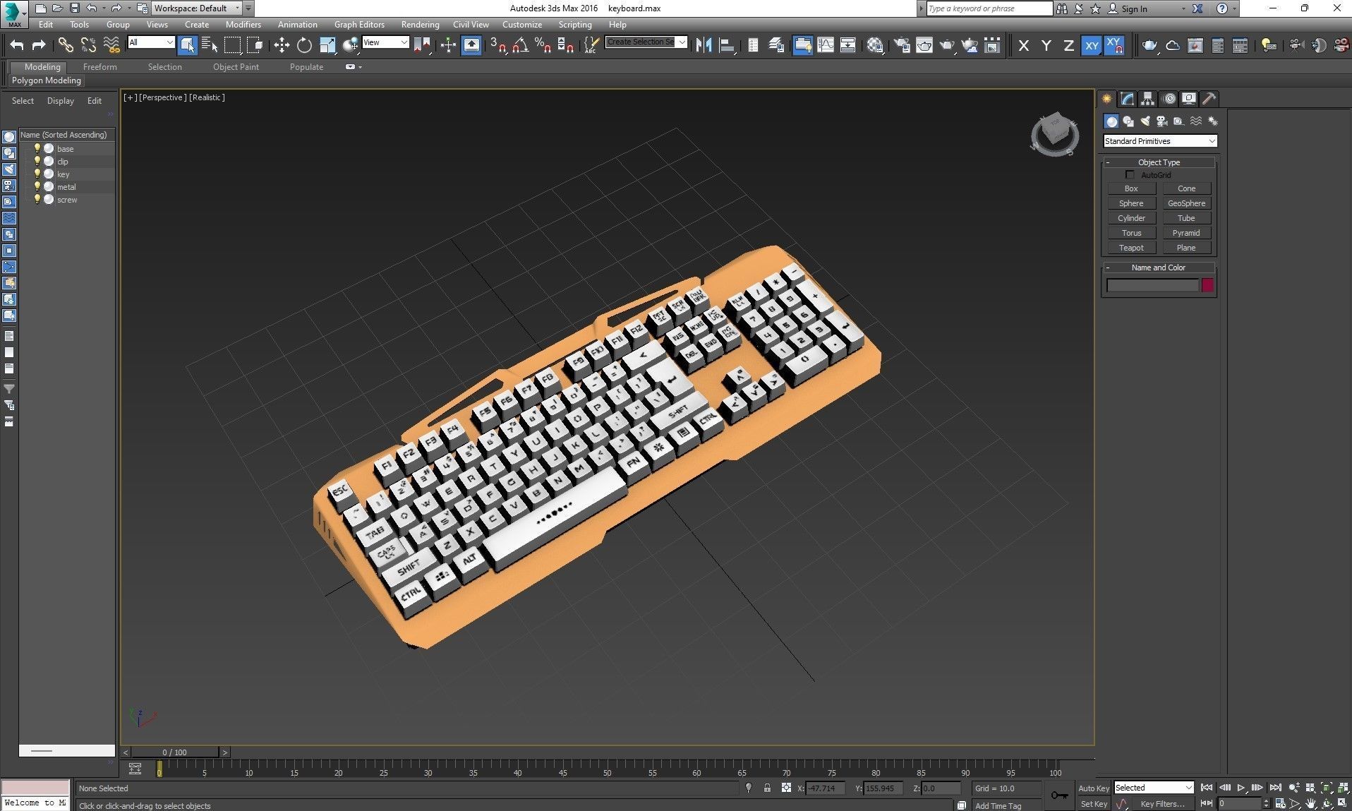 Mechanical Keyboard Low-poly 3D model_18