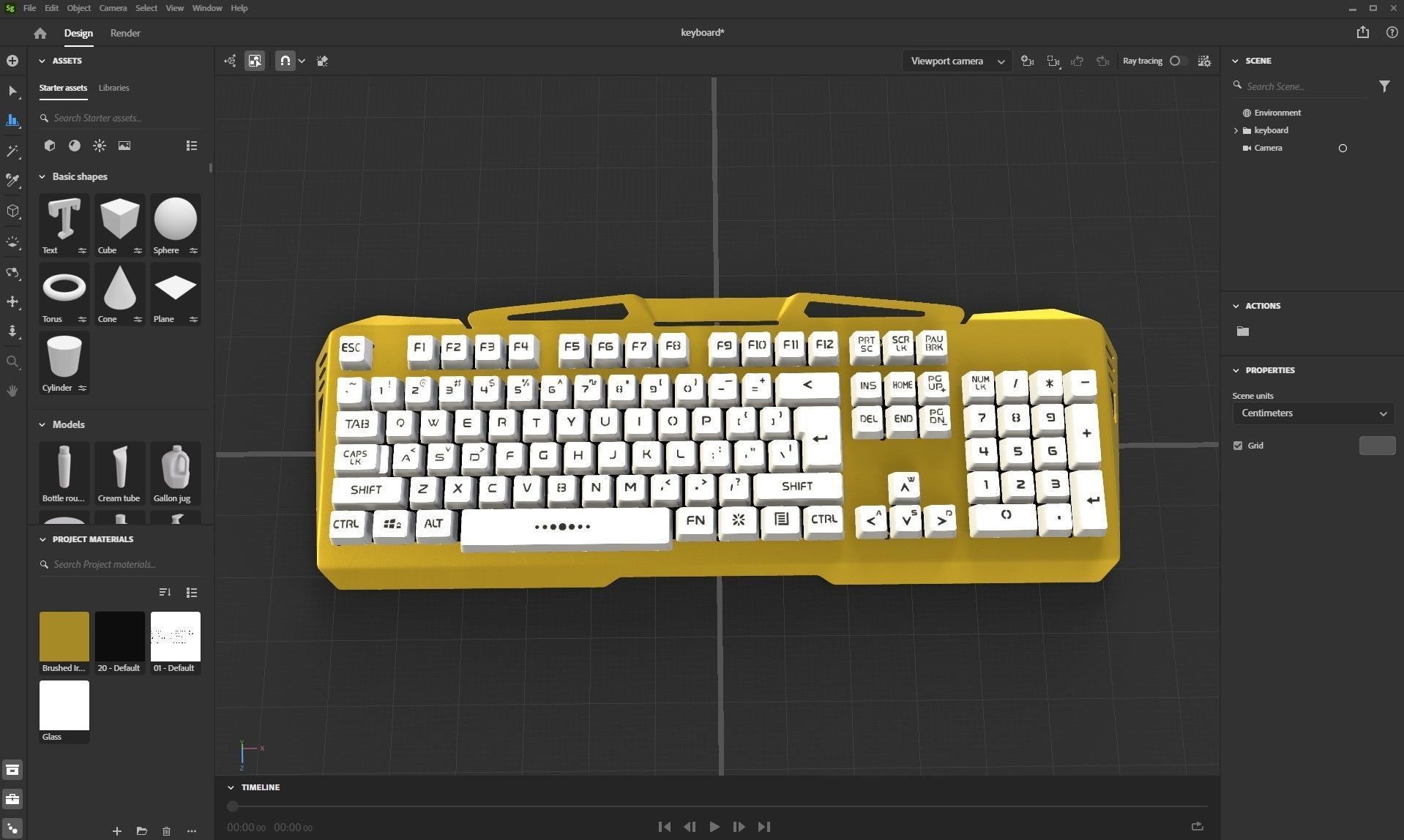 Mechanical Keyboard Low-poly 3D model_20