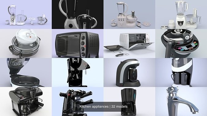 Kitchen appliances 3D Model Pack 3