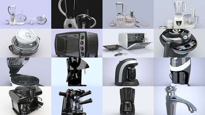 Kitchen appliances 3D Model Pack 2