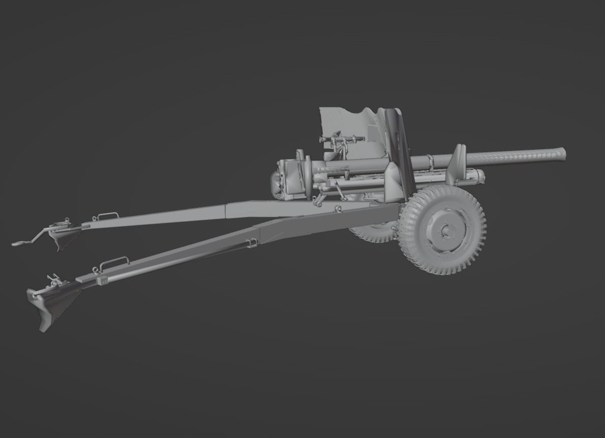 US M1 57mm Anti-tank 3D print model_6