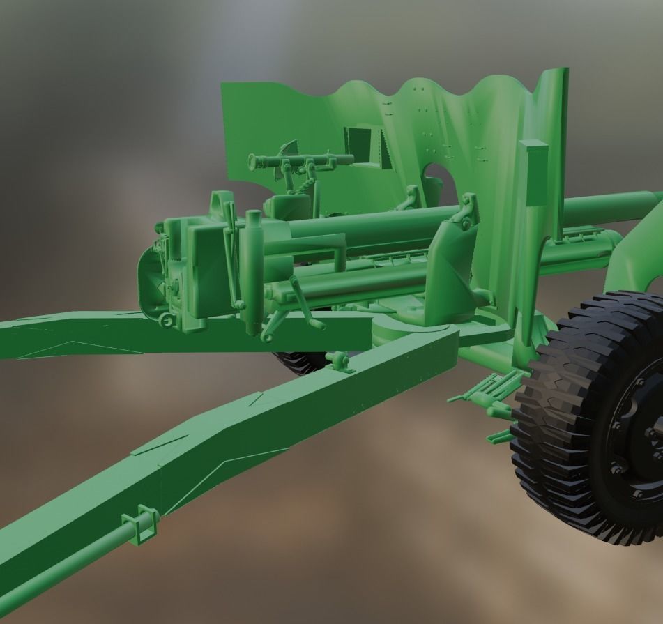 US M1 57mm Anti-tank 3D print model_4