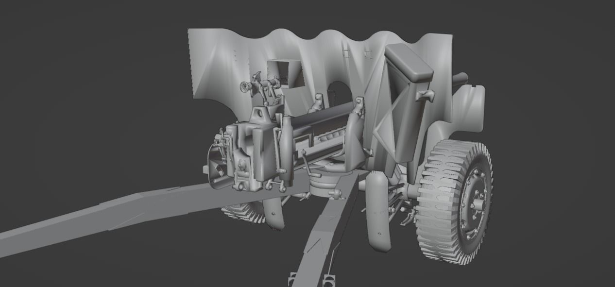 US M1 57mm Anti-tank 3D print model_1