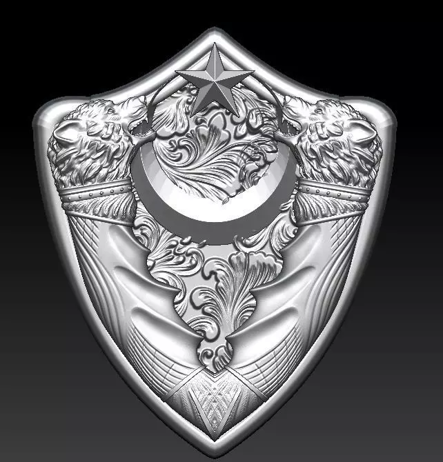 wolf pendant 3D model_0