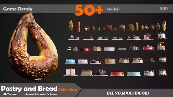 Pastry And Bread Collection 50 Models