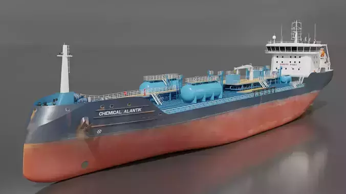 Chemical Atlantik Tanker Low-poly 3D model
