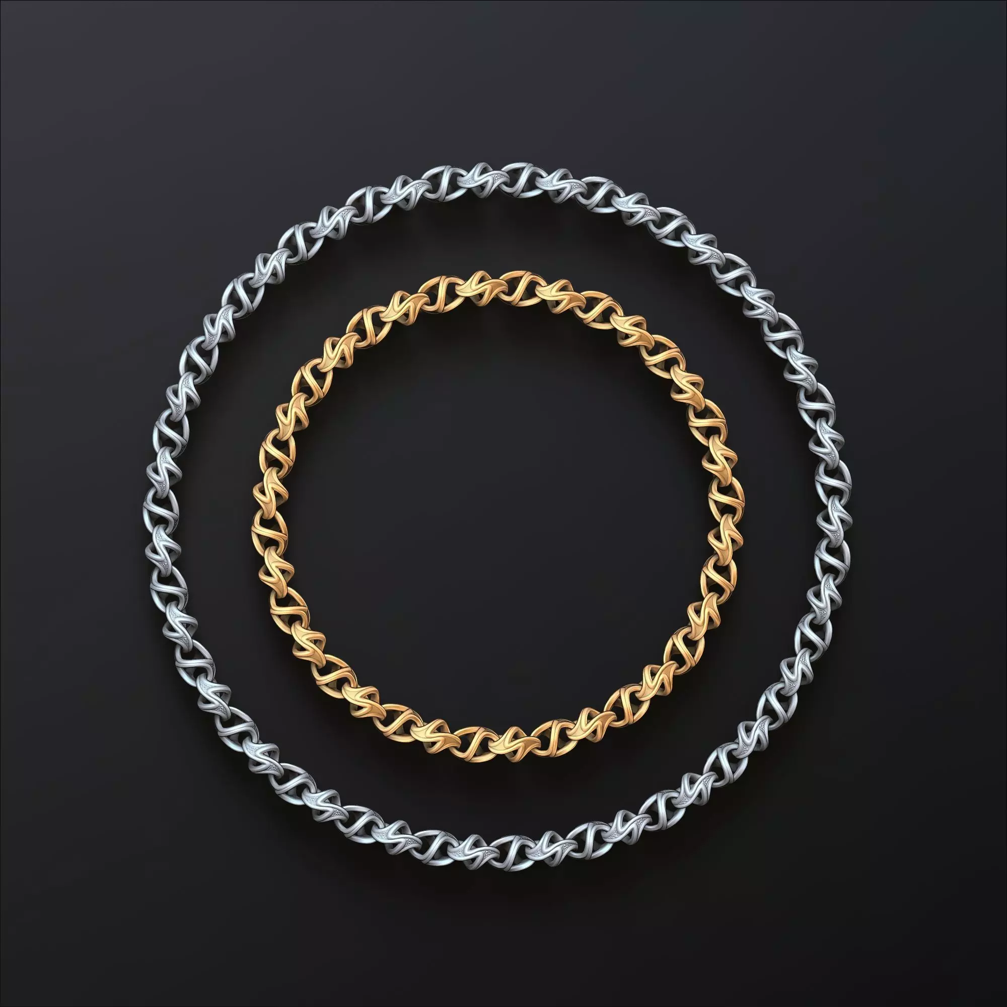 Twisted Abstract Chain 3D print model_0