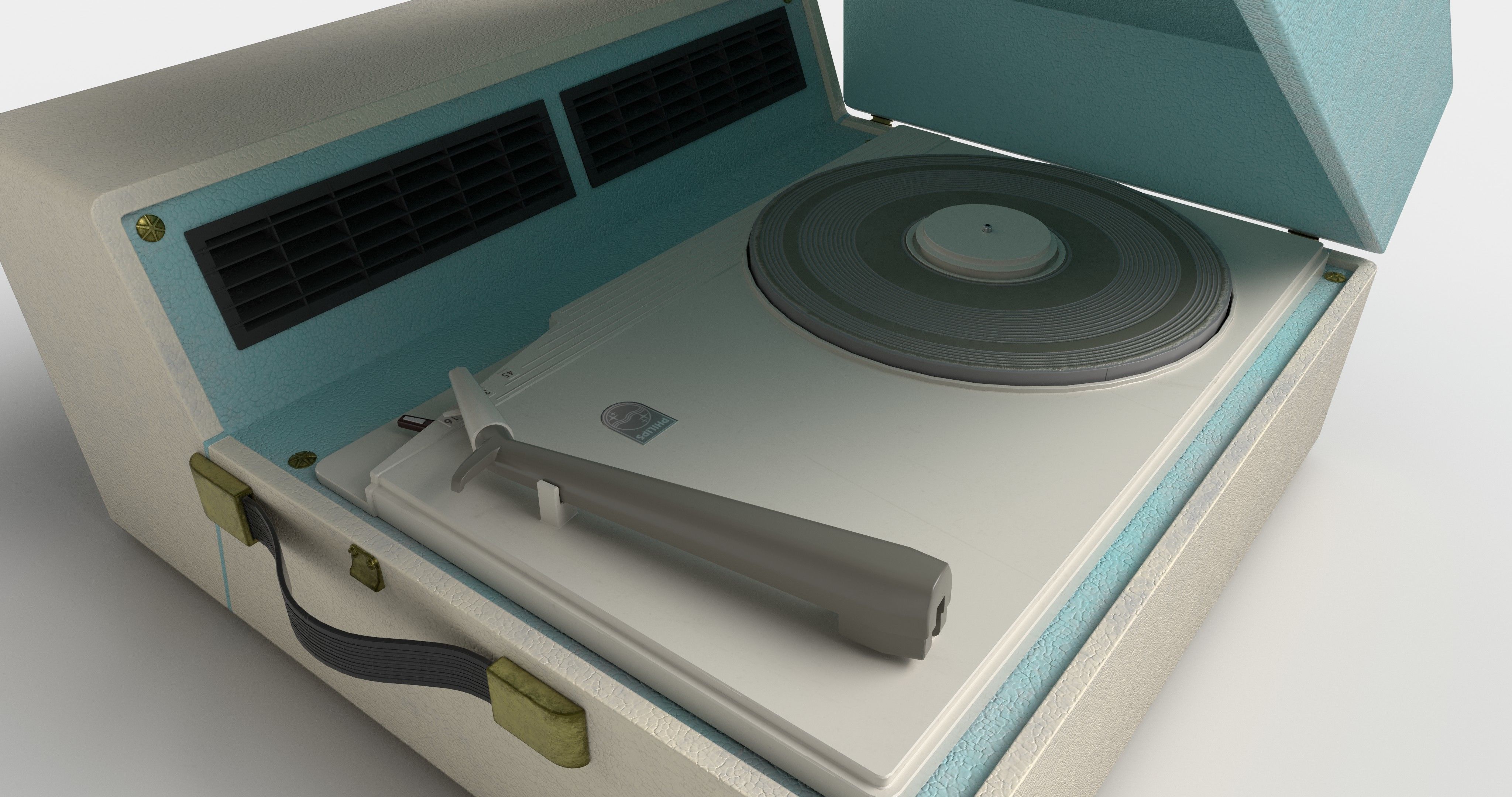 Vintage Philips Turntable Late 1960s 3D model_1