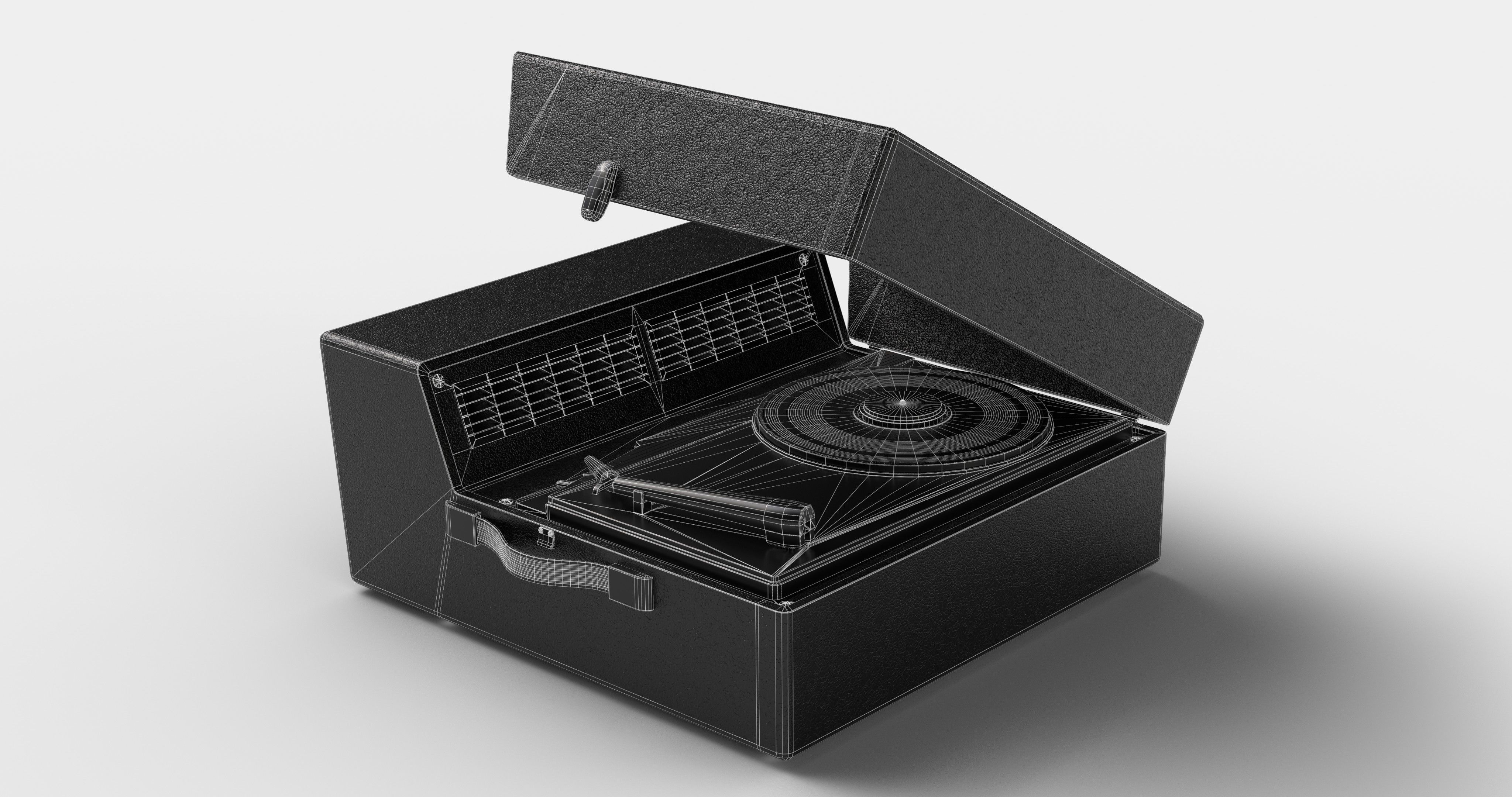 Vintage Philips Turntable Late 1960s 3D model_9