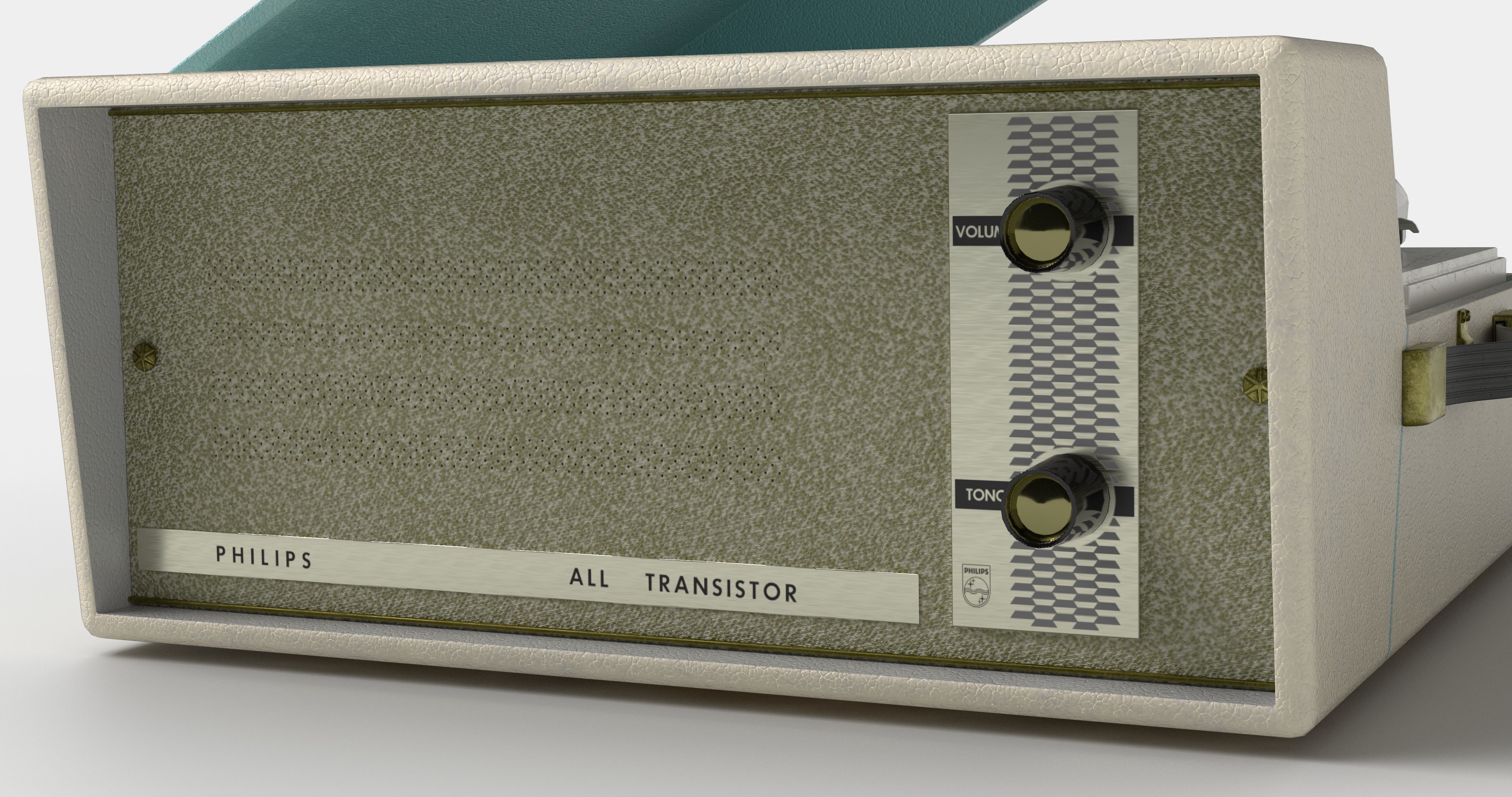 Vintage Philips Turntable Late 1960s 3D model_11