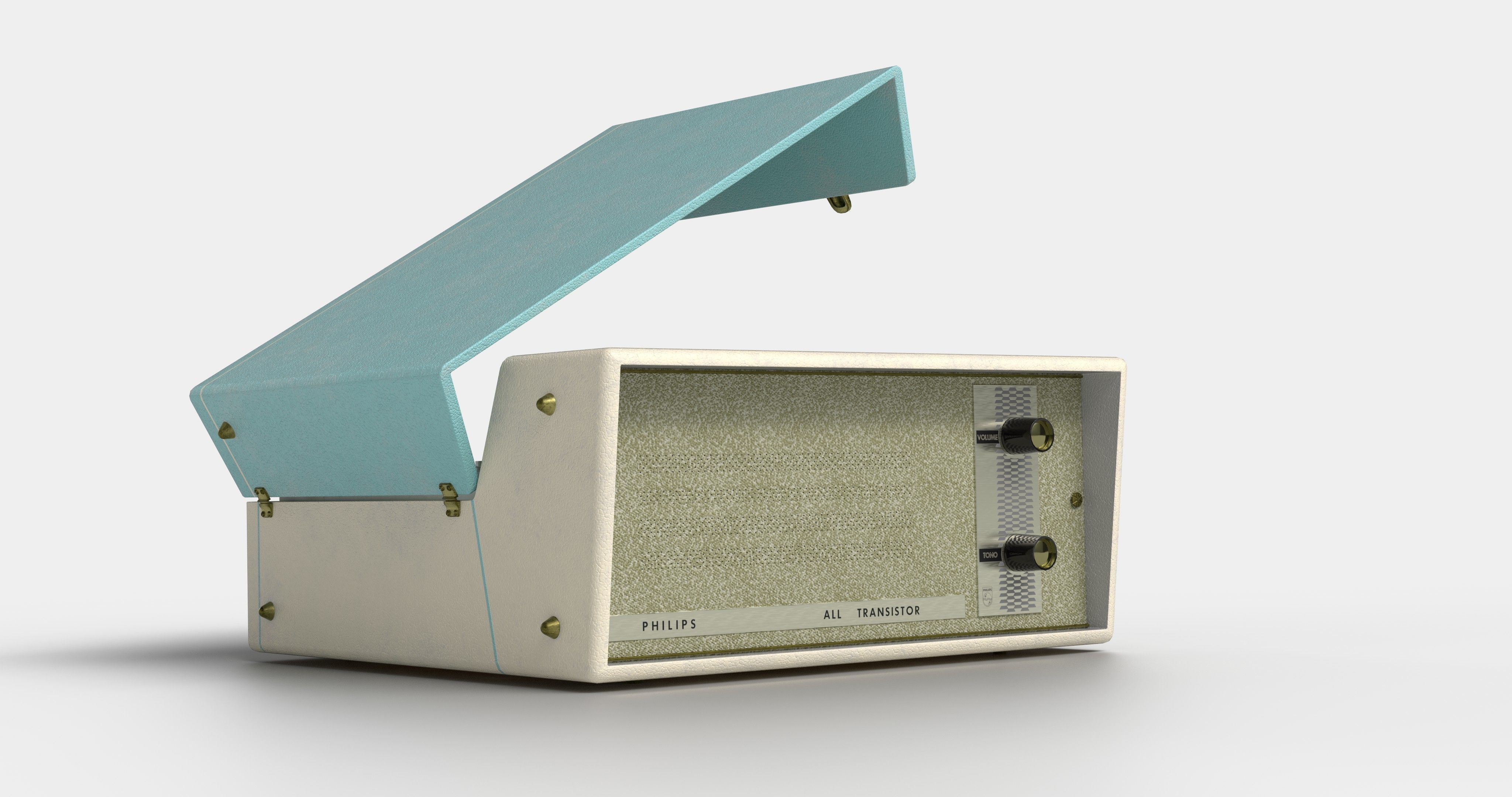 Vintage Philips Turntable Late 1960s 3D model_3