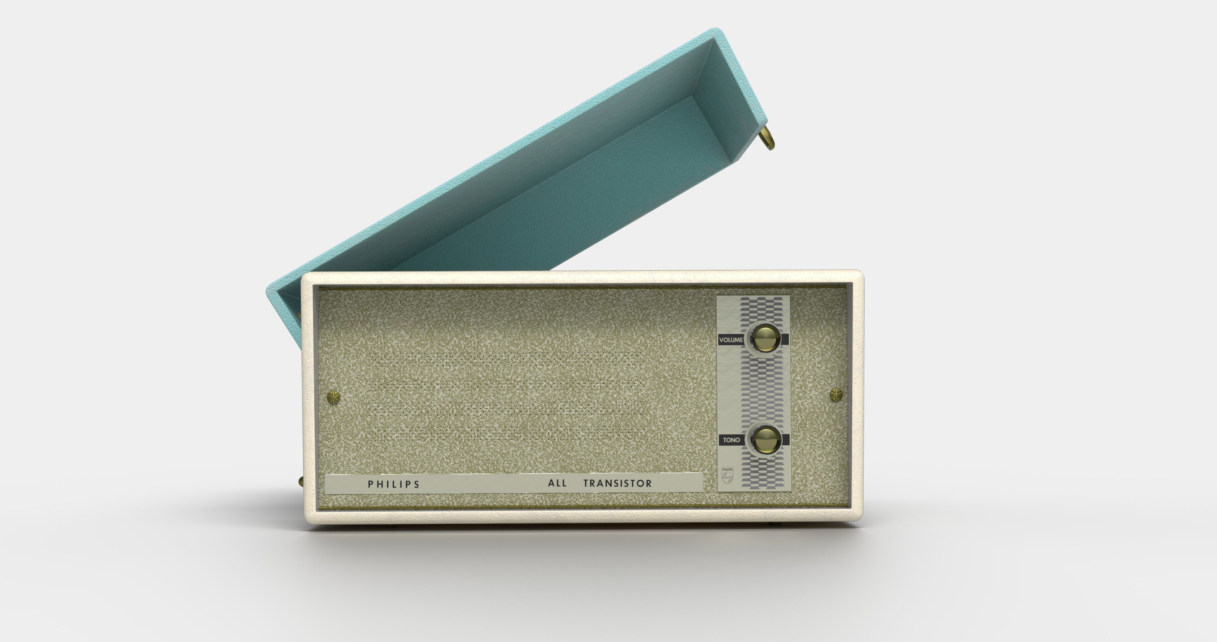 Vintage Philips Turntable Late 1960s 3D model_2