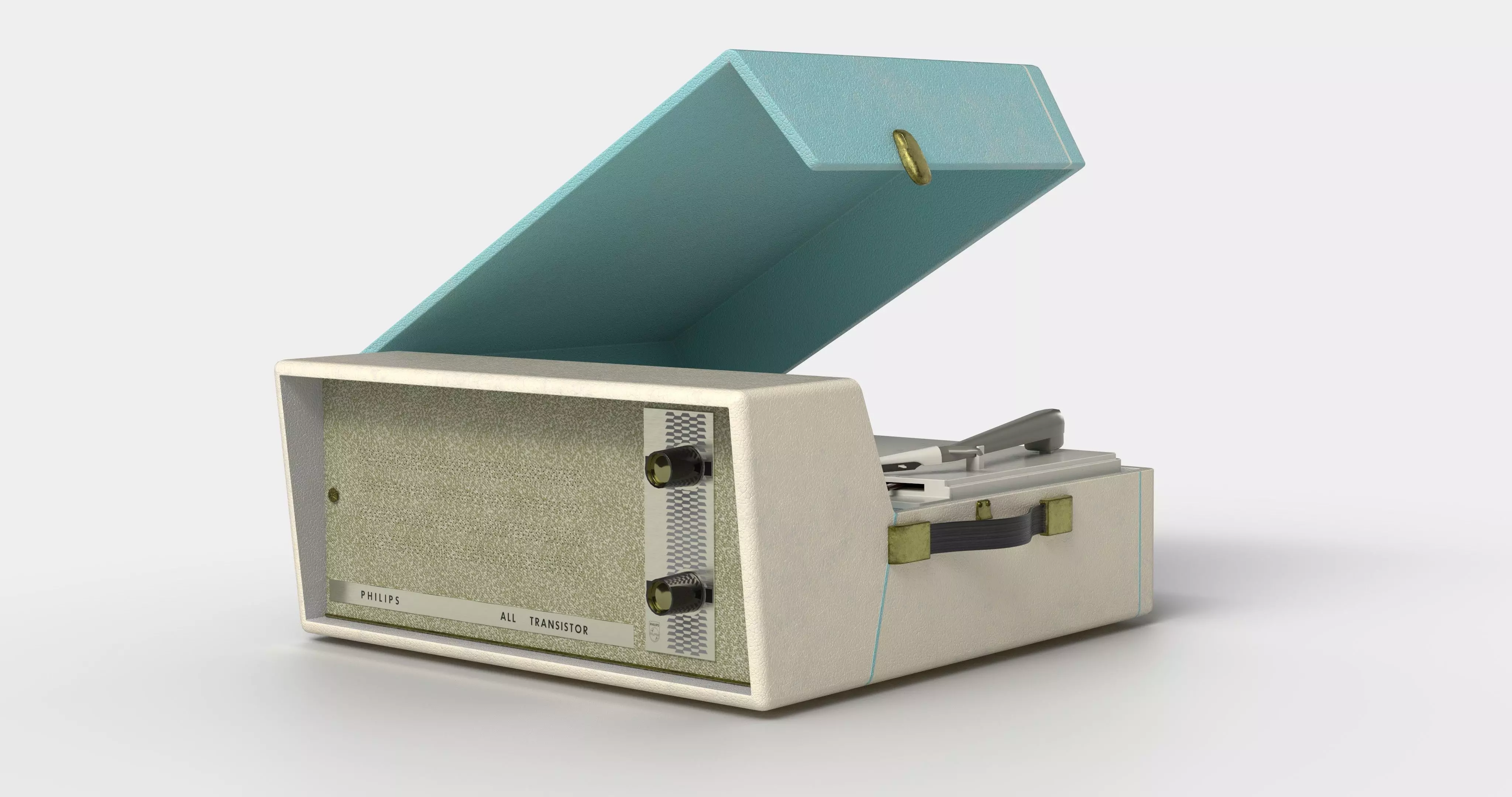 Vintage Philips Turntable Late 1960s 3D model_0