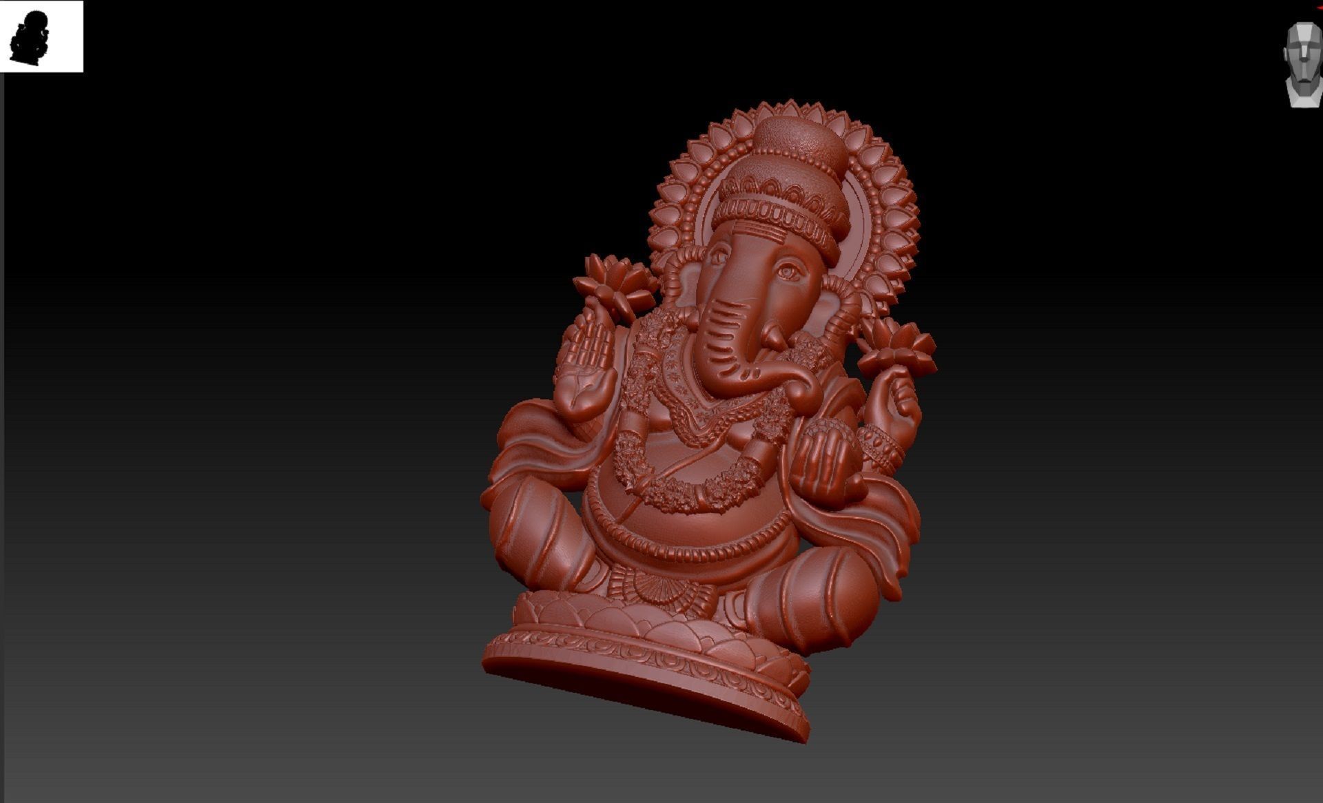 ganapathi pendent 3D print model_5