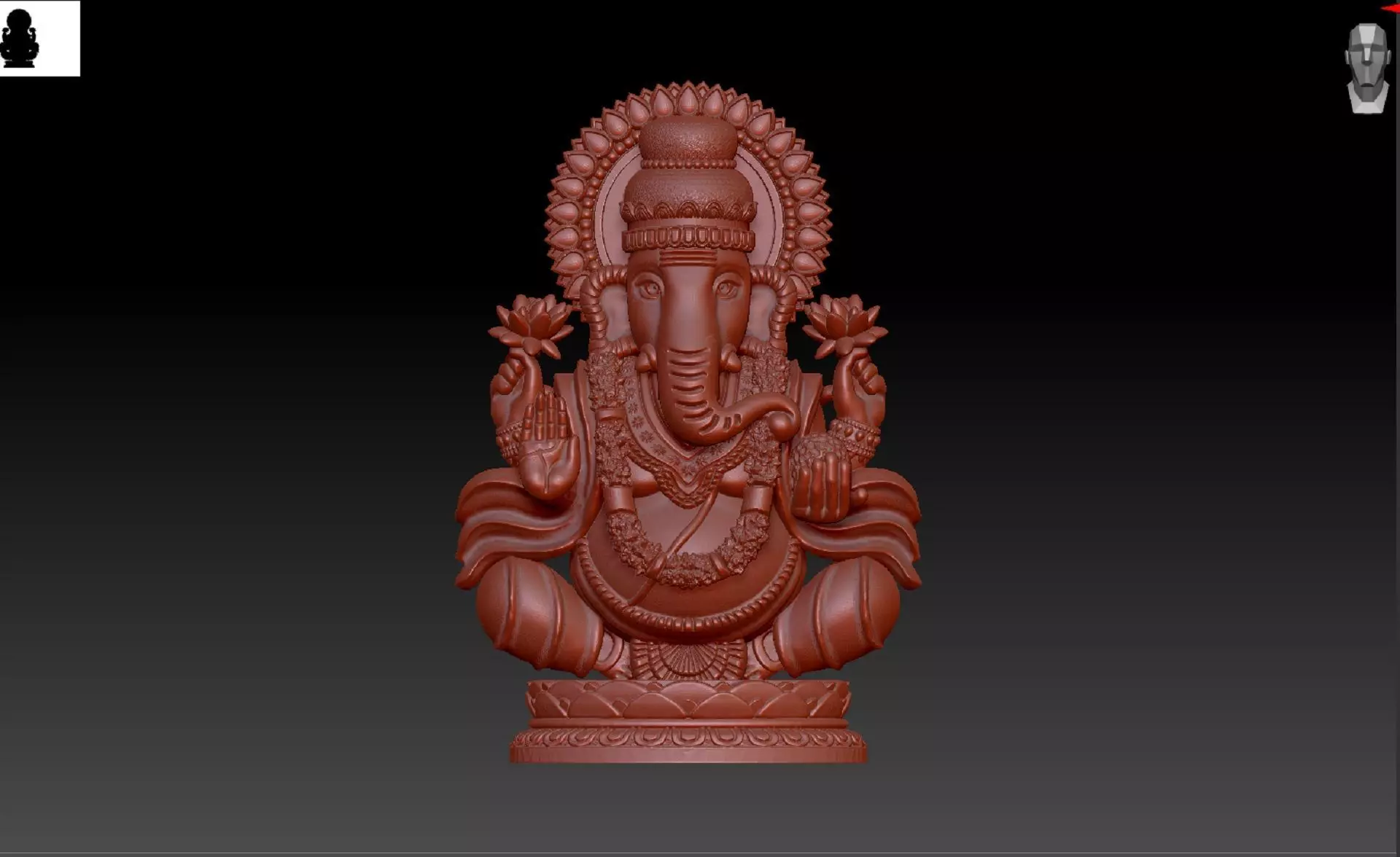 ganapathi pendent 3D print model_0