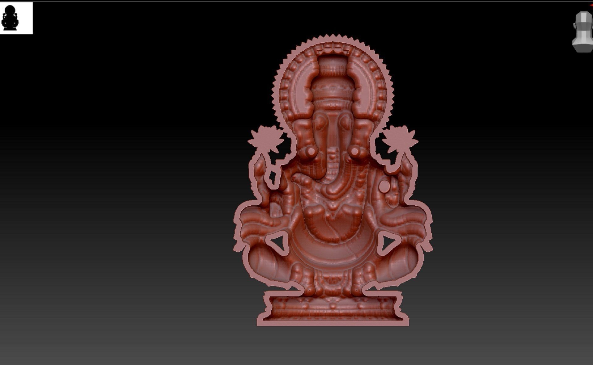 ganapathi pendent 3D print model_3