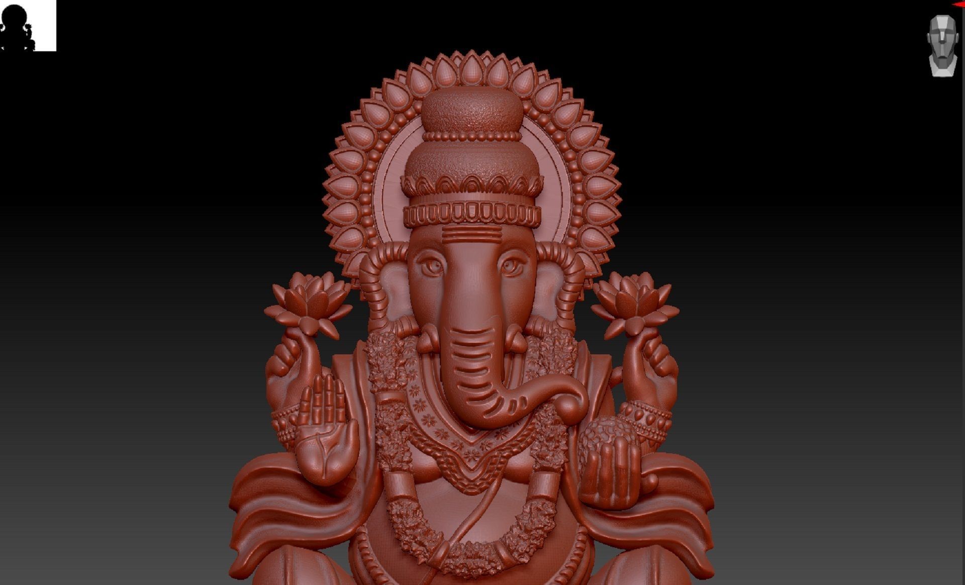 ganapathi pendent 3D print model_1