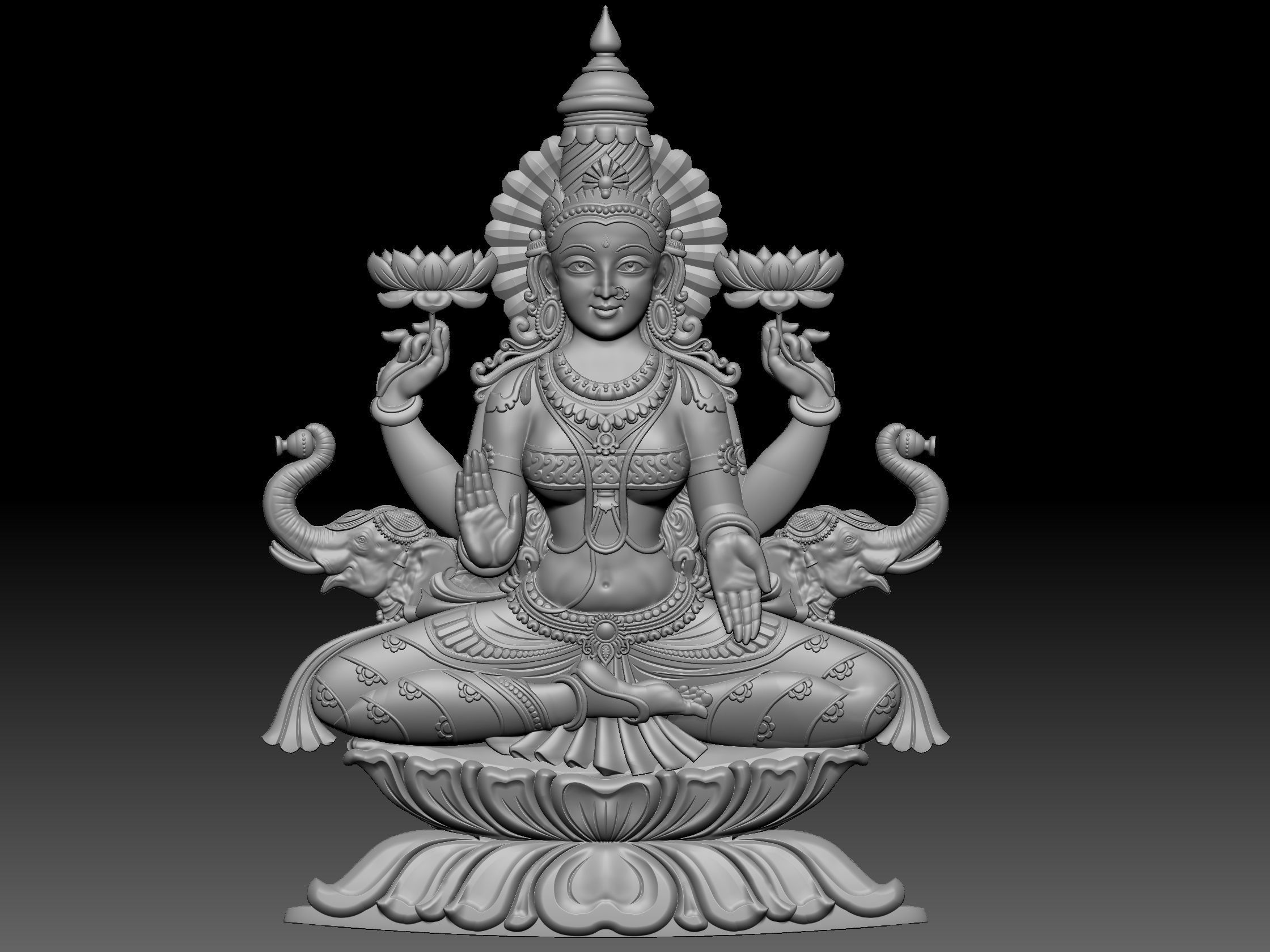 ashtalakshmi hindu god idol for printing 3D print model_5