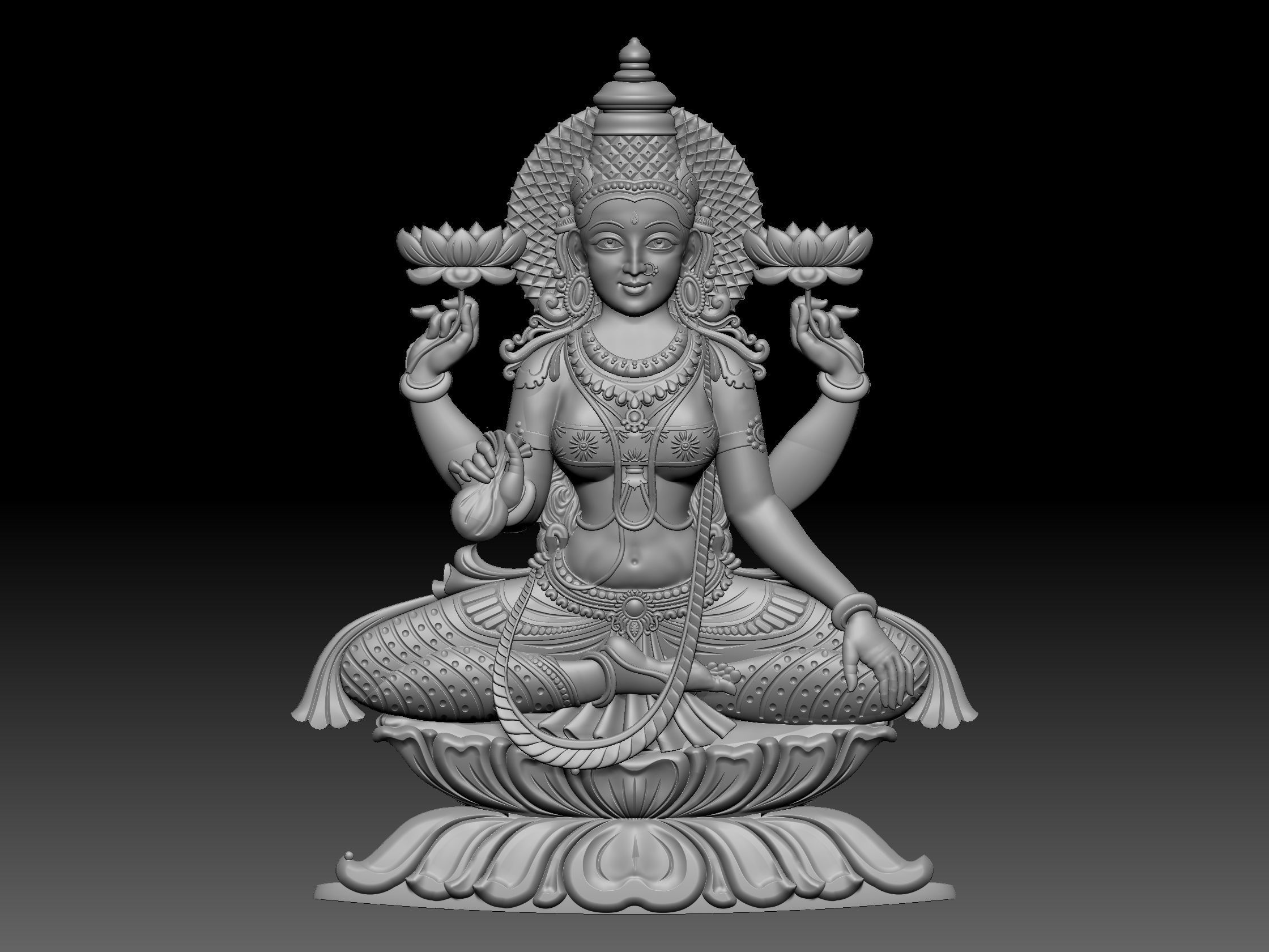 ashtalakshmi hindu god idol for printing 3D print model_1